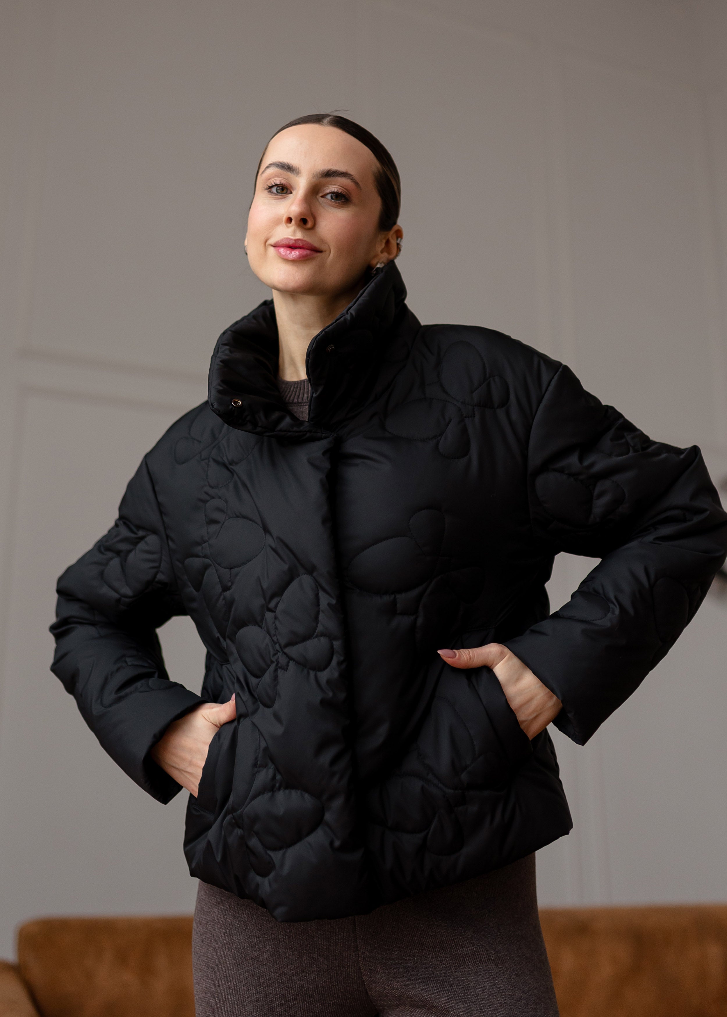 Butterfly Quilted Jacket – Light Spring Outerwear Black