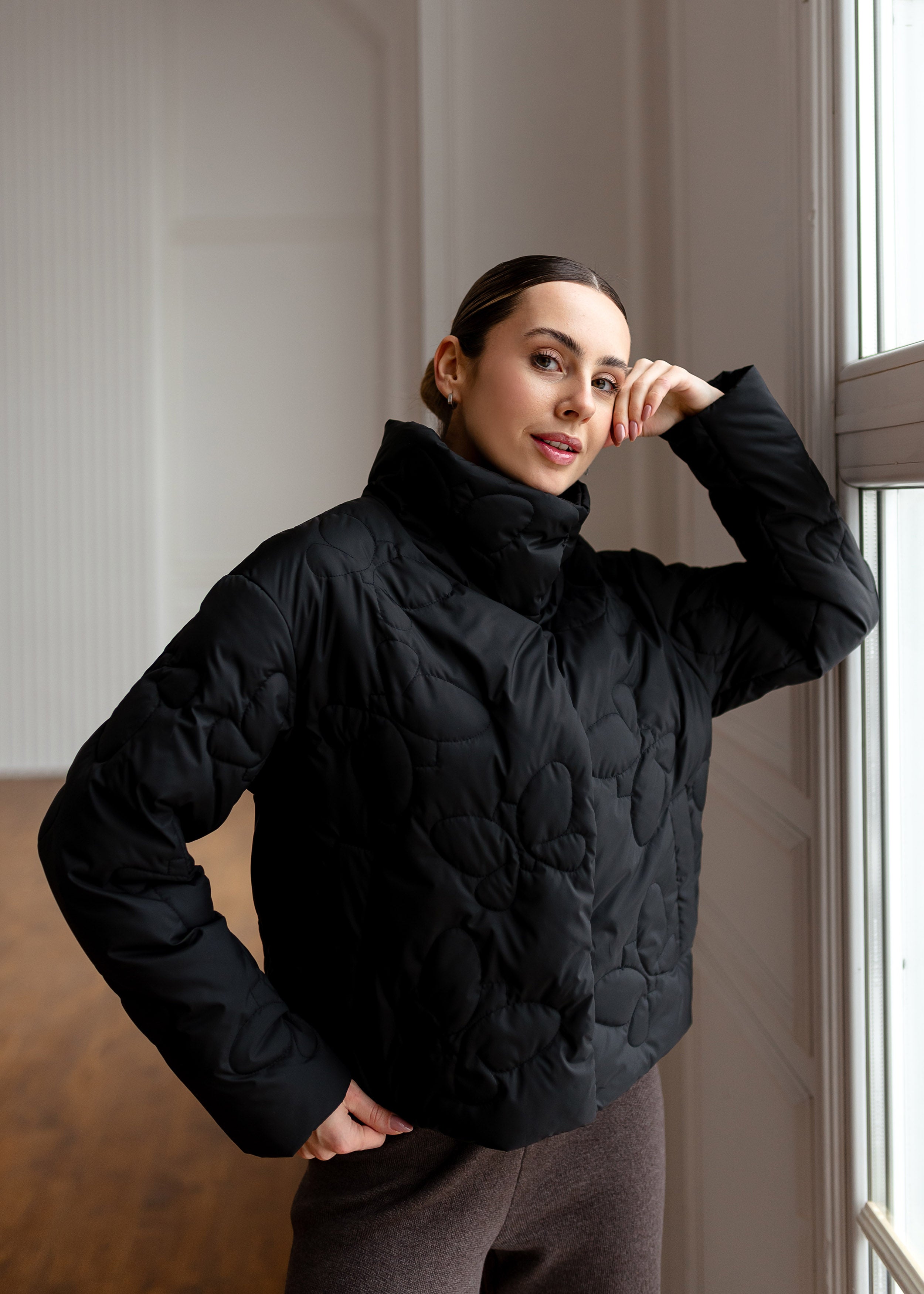 Butterfly Quilted Jacket – Light Spring Outerwear Black