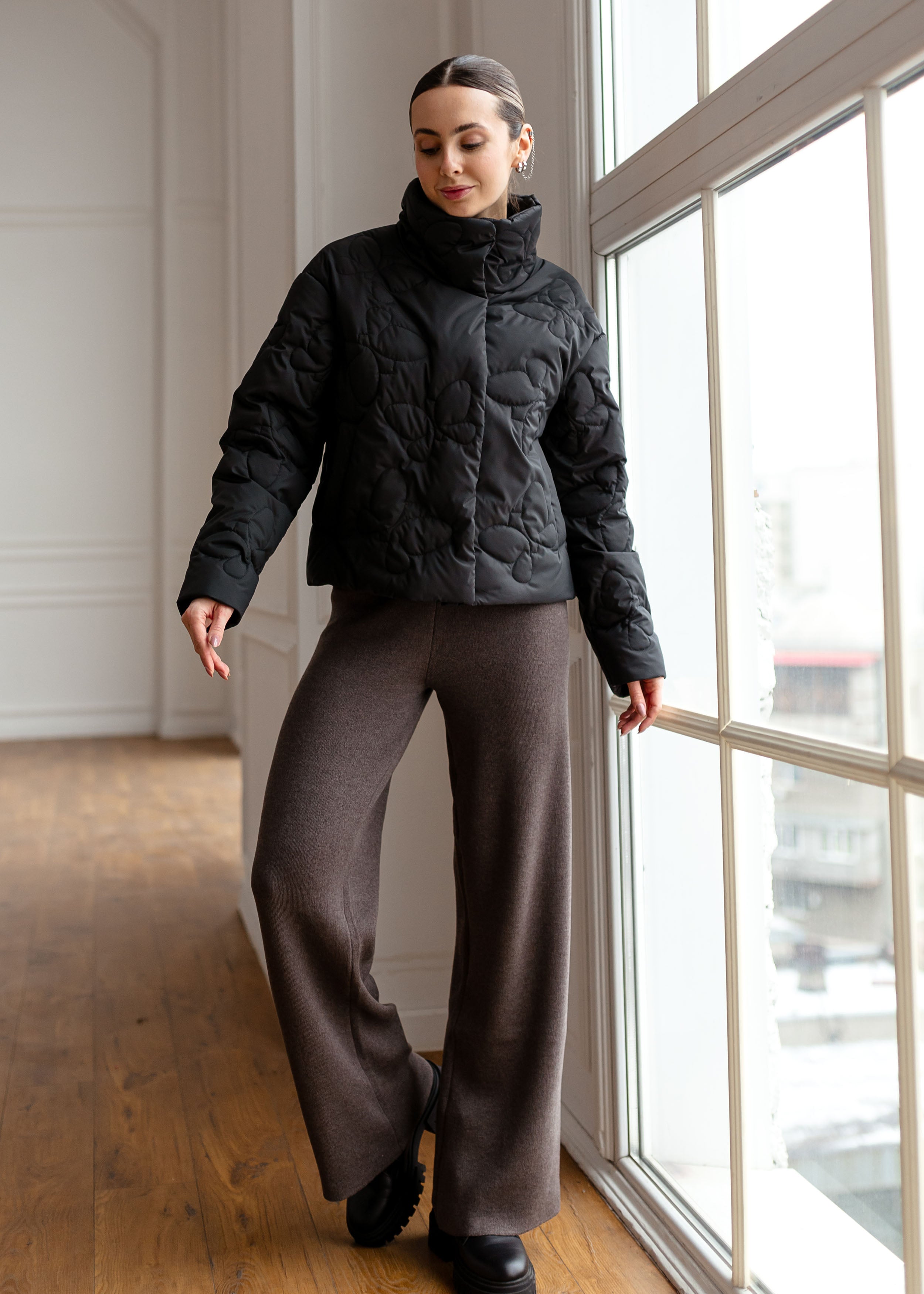 Butterfly Quilted Jacket – Light Spring Outerwear Black