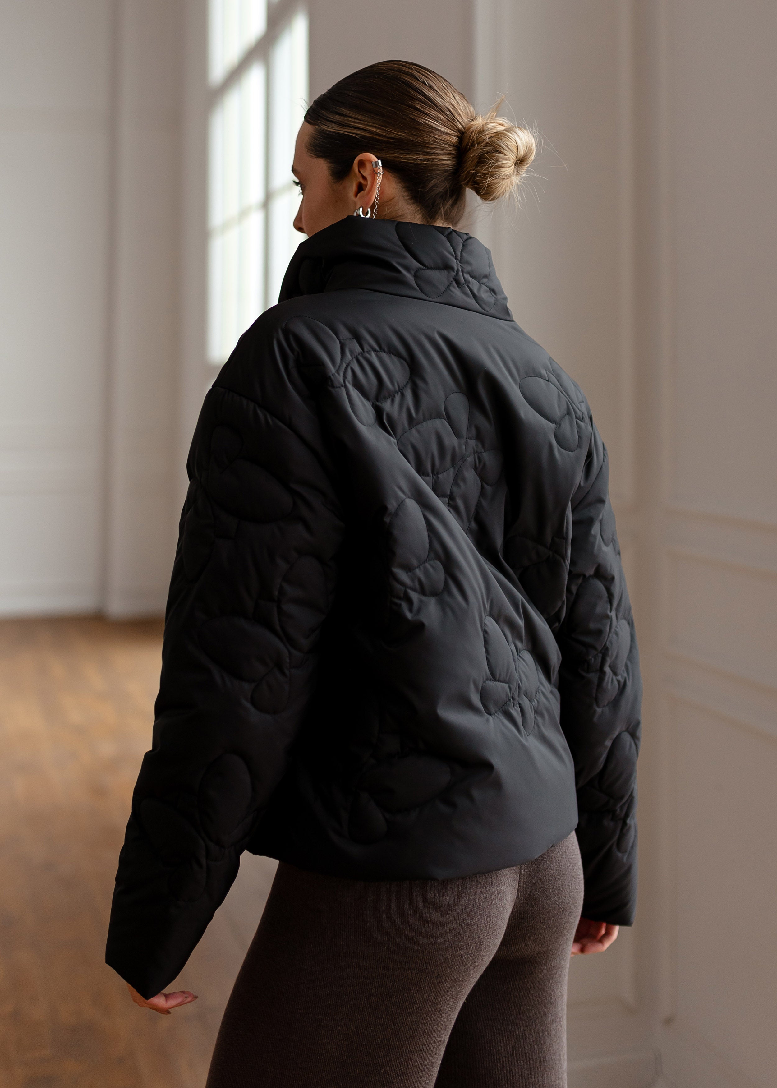 Butterfly Quilted Jacket – Light Spring Outerwear Black