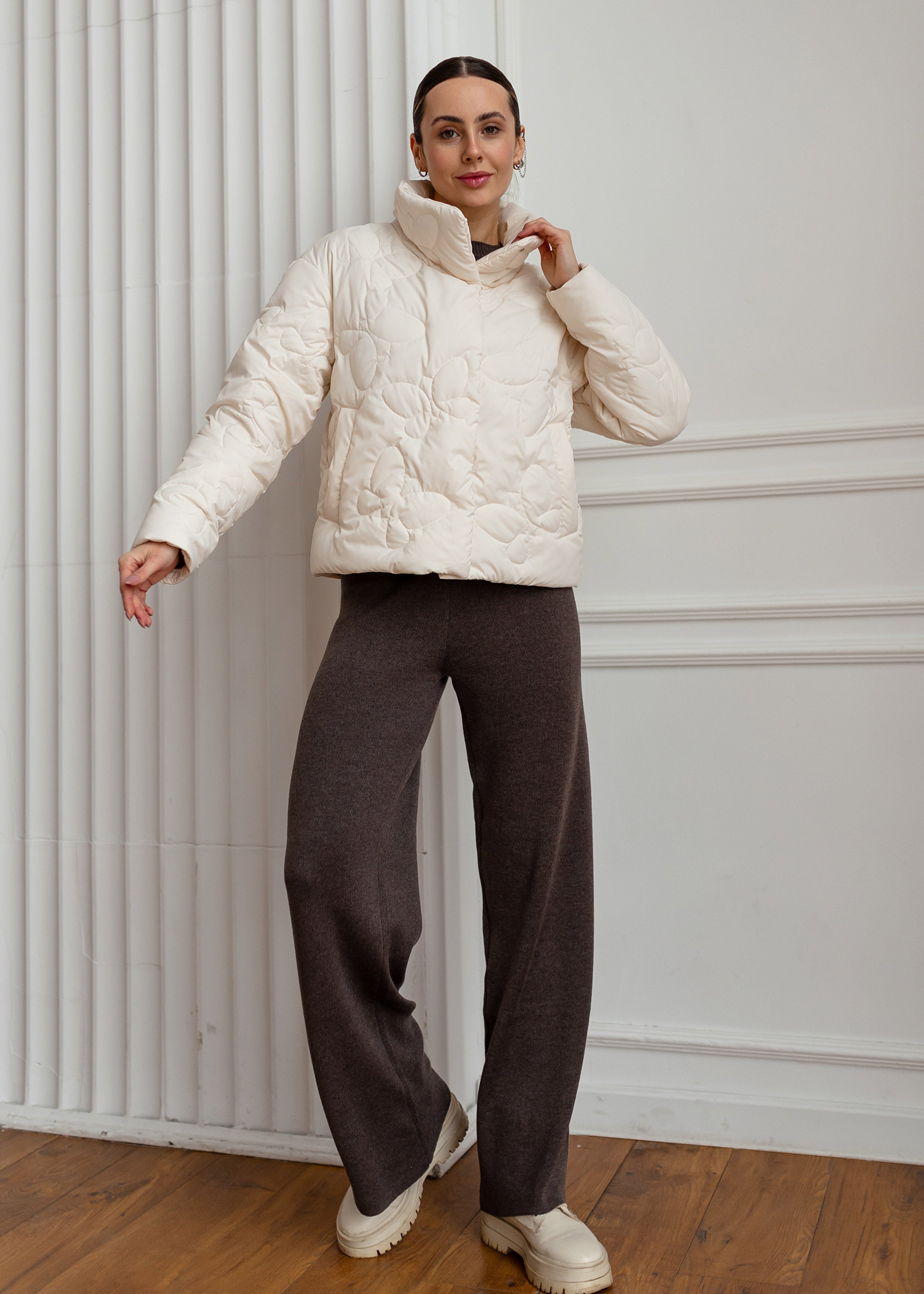 Butterfly Quilted Jacket – Light Spring Outerwear White