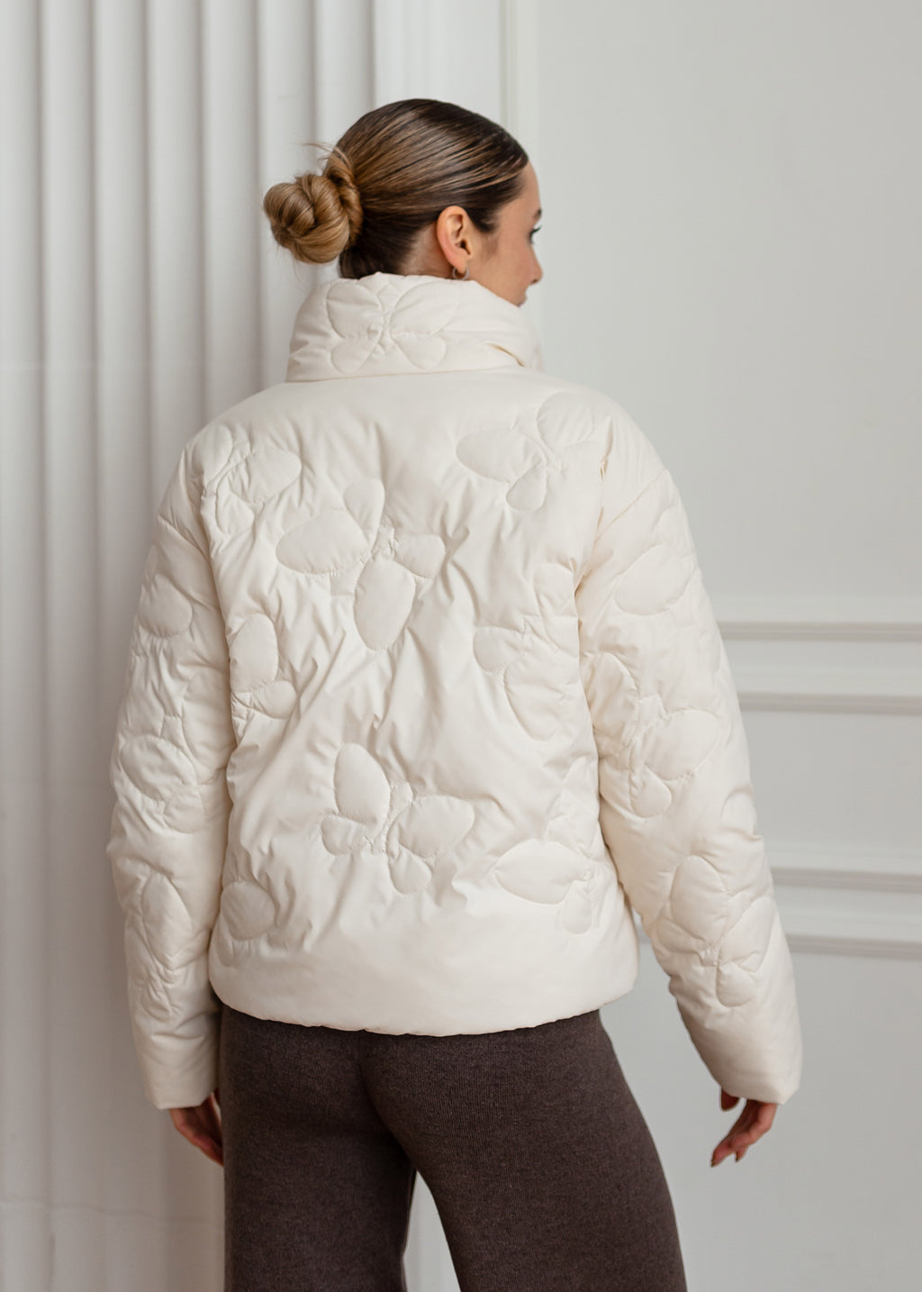 Butterfly Quilted Jacket – Light Spring Outerwear White