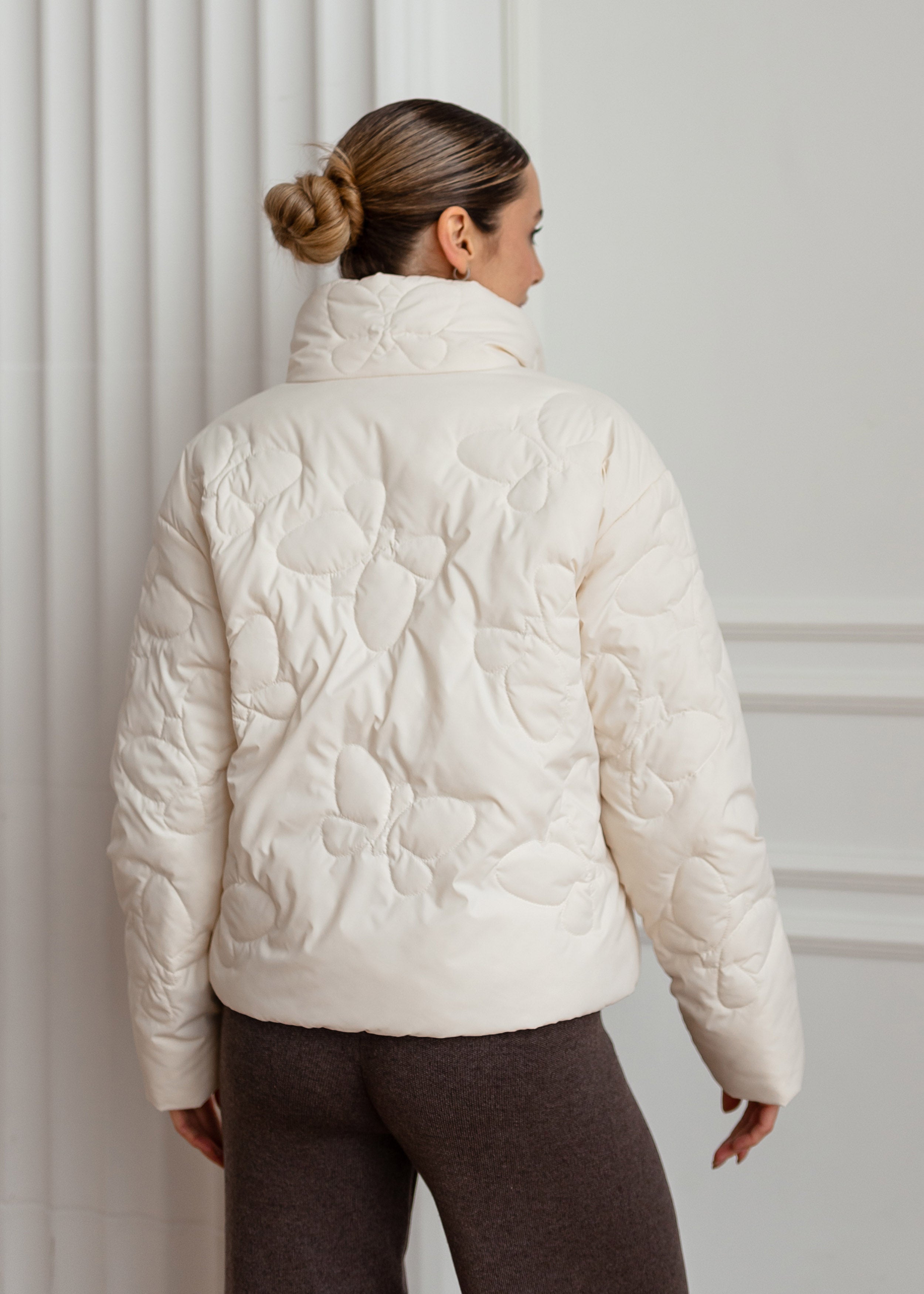 Butterfly Quilted Jacket – Light Spring Outerwear White
