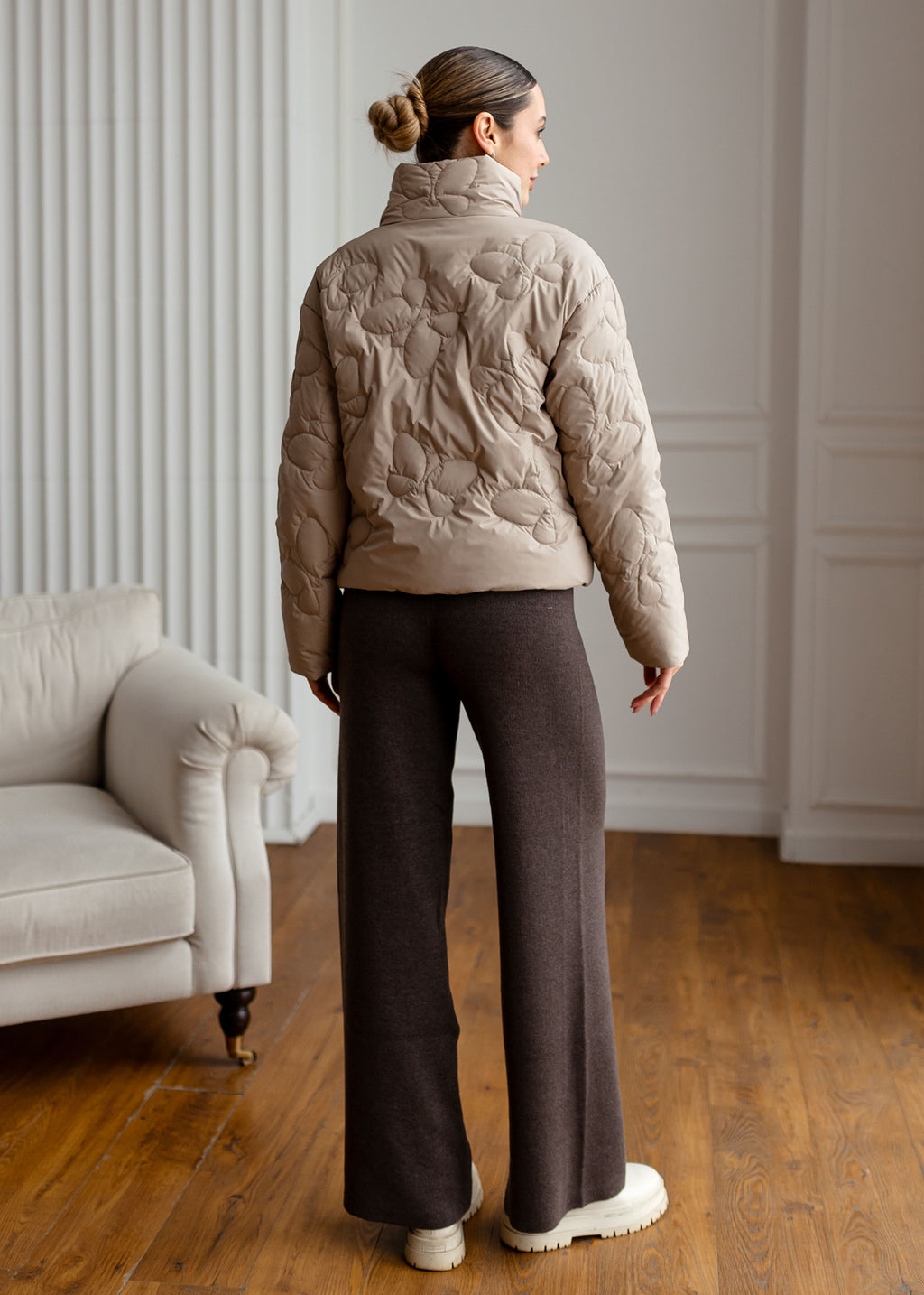 Butterfly Quilted Jacket – Light Spring Outerwear Beige