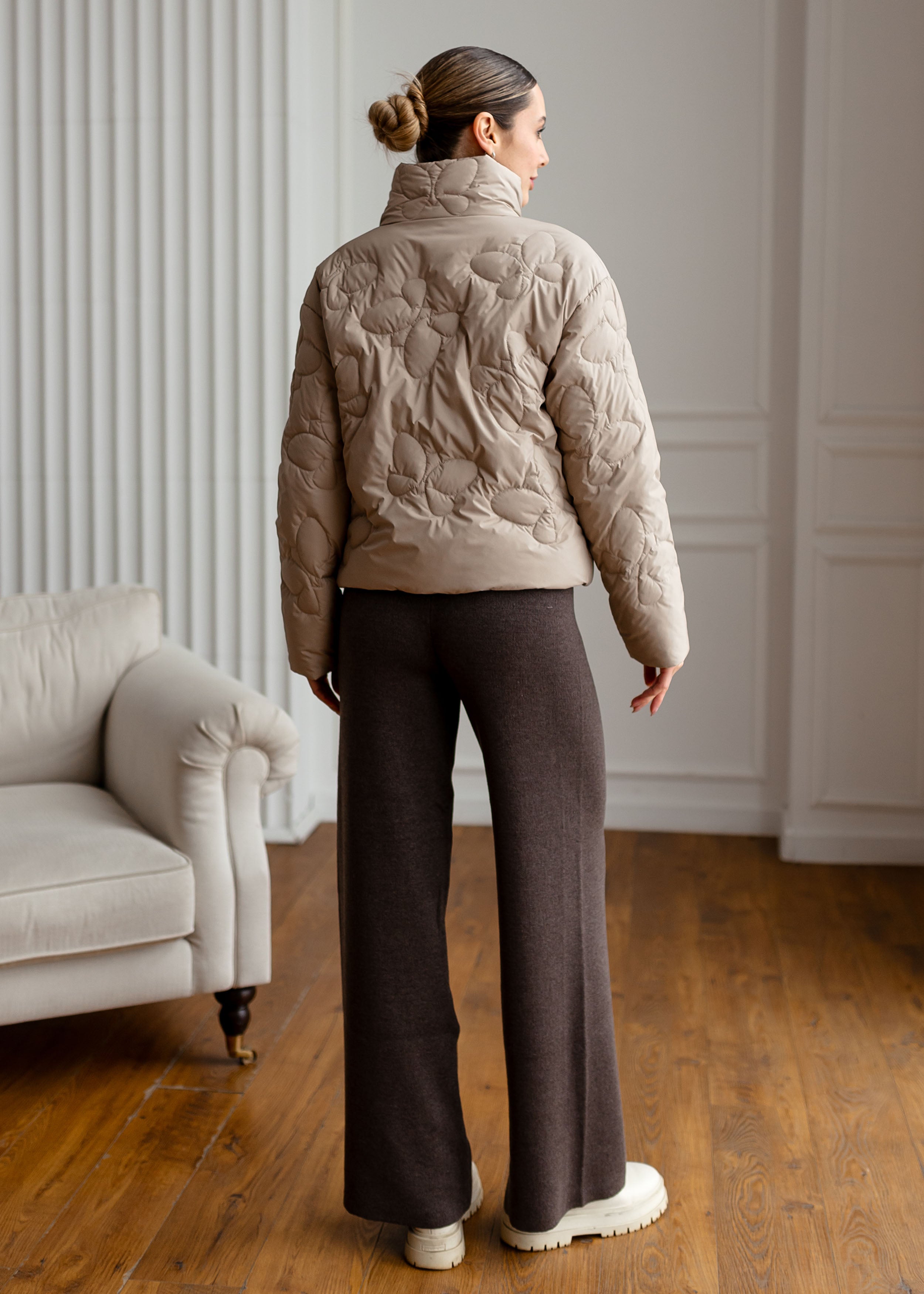 Butterfly Quilted Jacket – Light Spring Outerwear Beige