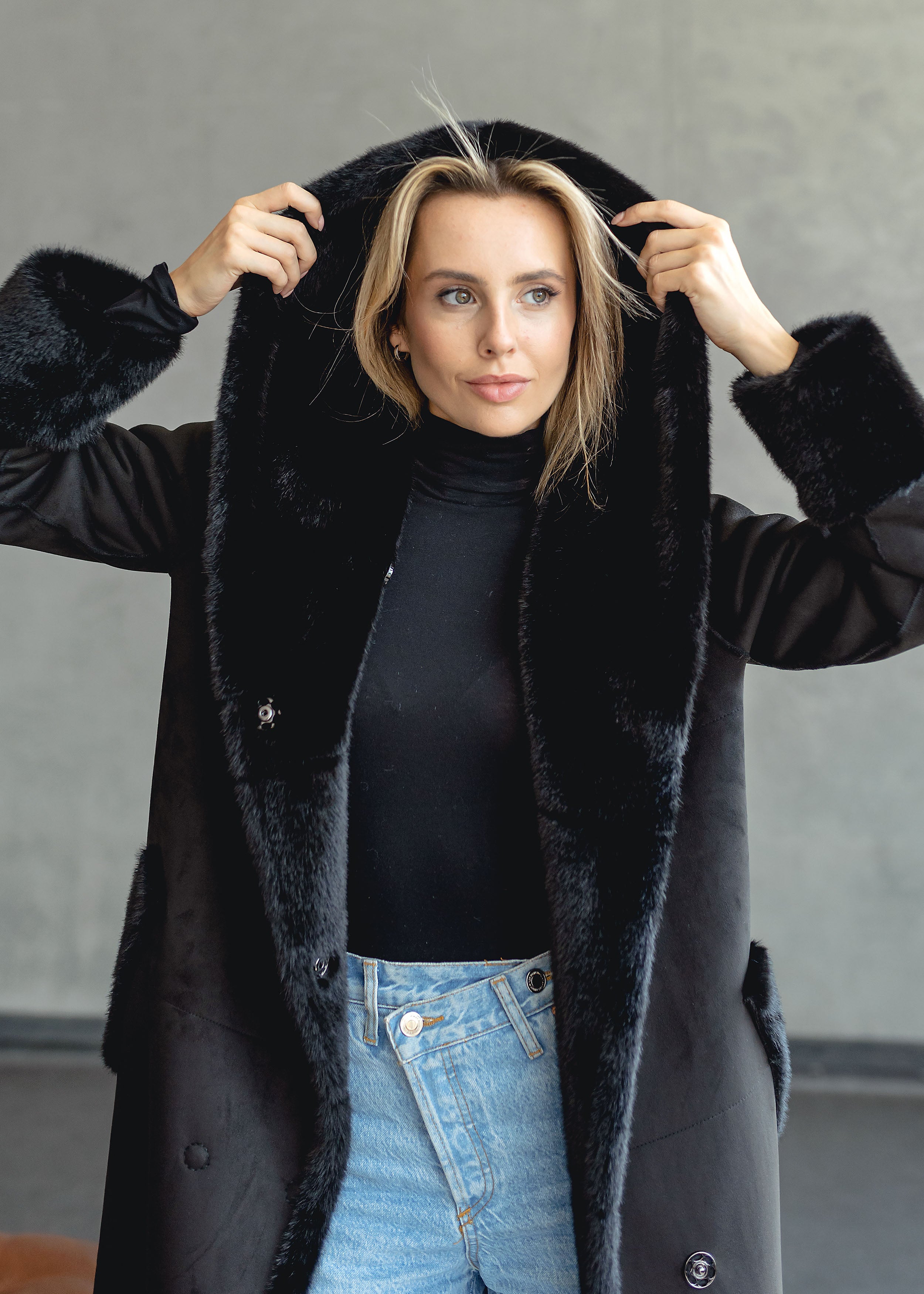 Reversible Eco-Fur Coat – Long Elegance