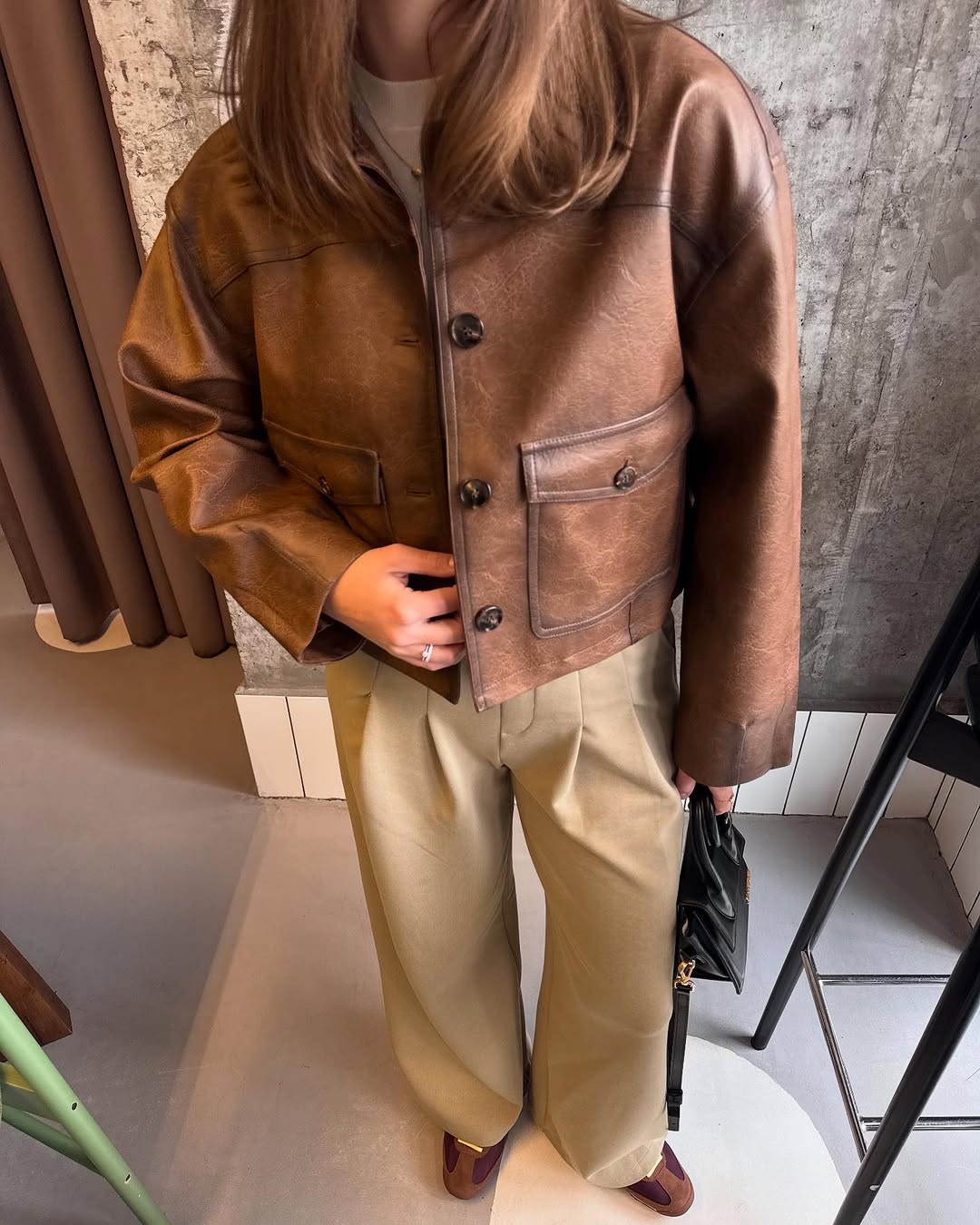 PREMIUM Eco-Leather Cropped Jacket