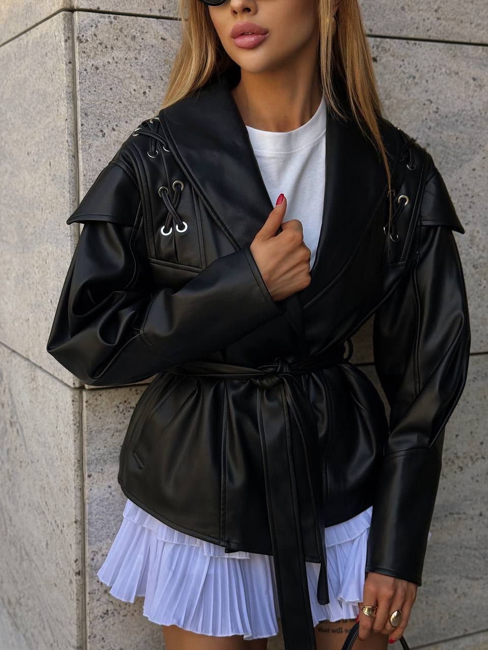 Lux eco-leather jacket black