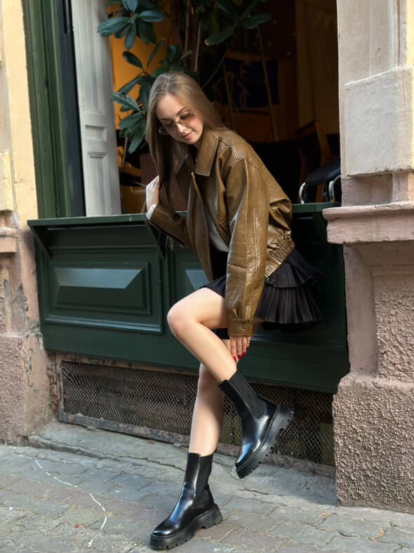 Eco-leather jacket