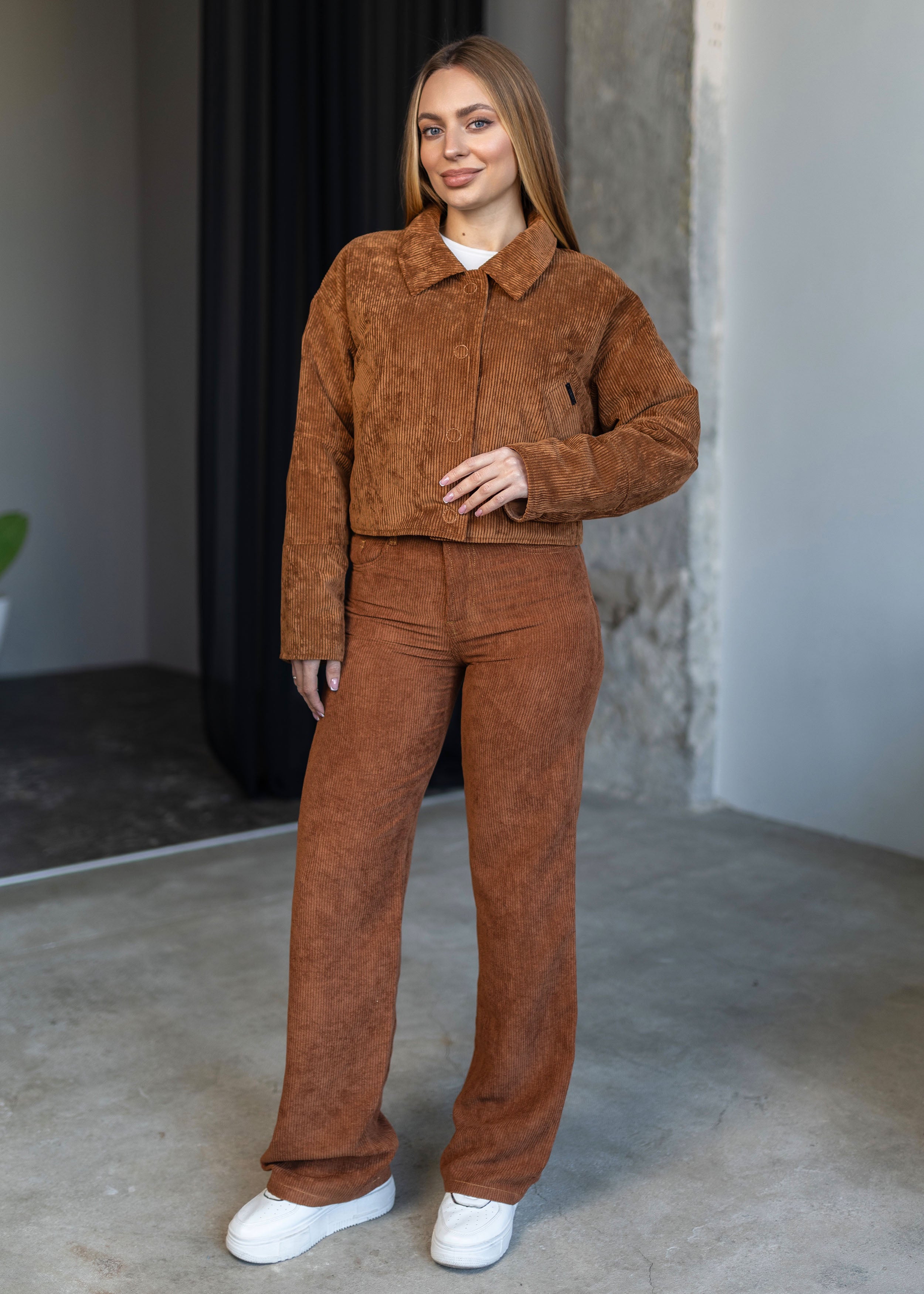 Reversible Cropped Jacket in Velvet & Raincoat Finish orange
