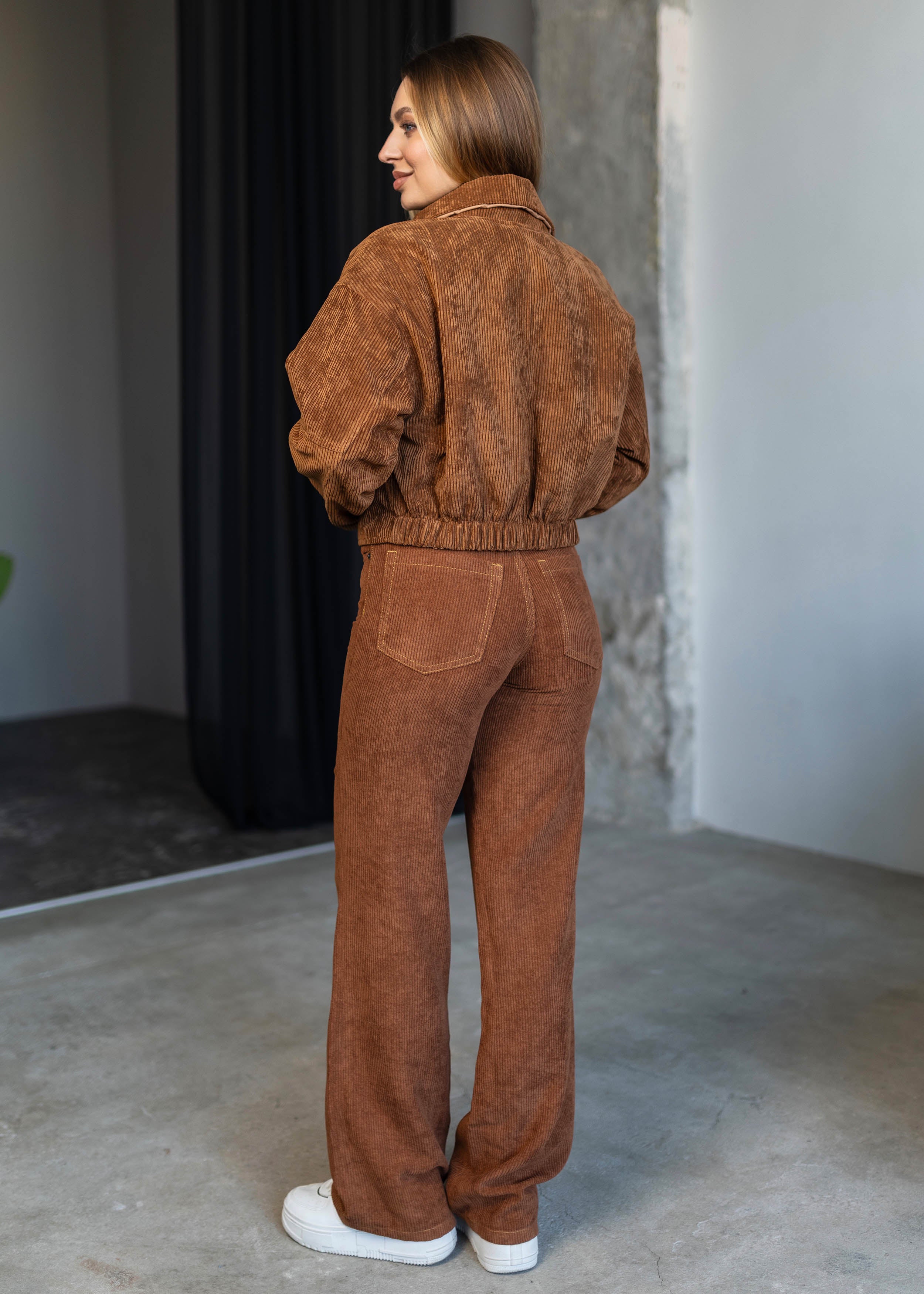 Reversible Cropped Jacket in Velvet & Raincoat Finish orange