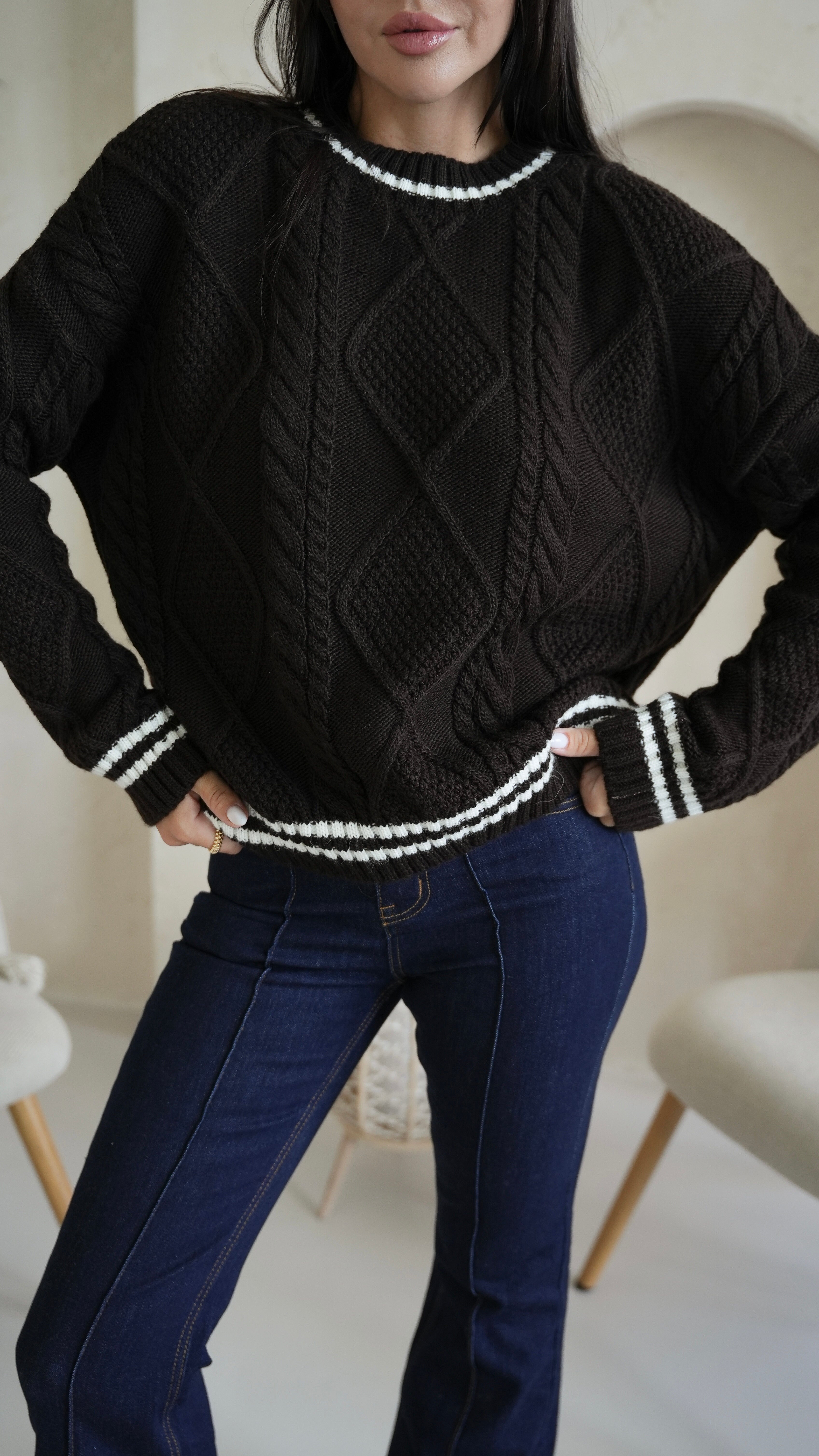 Sweater with wool black