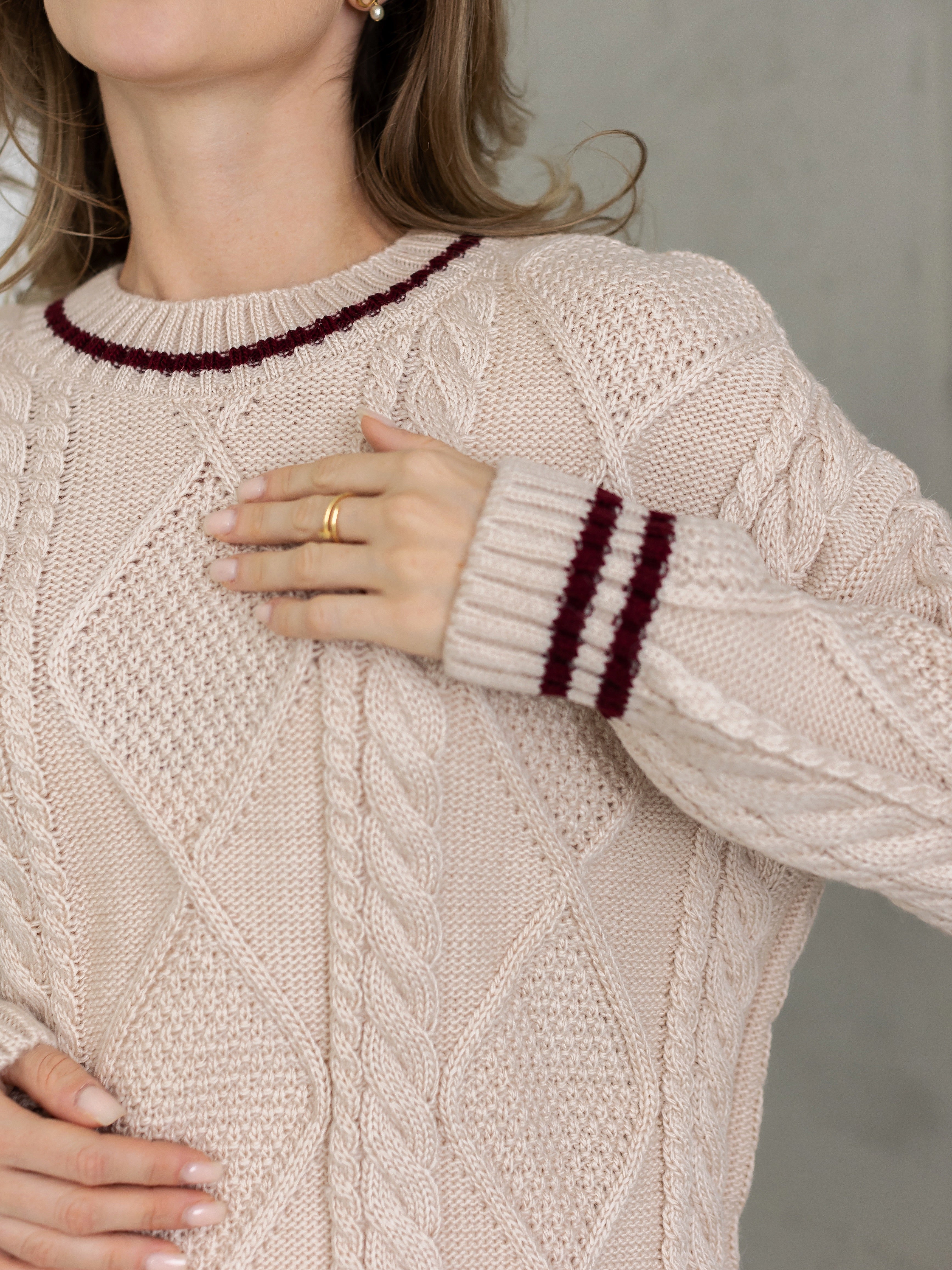 Sweater with wool beige