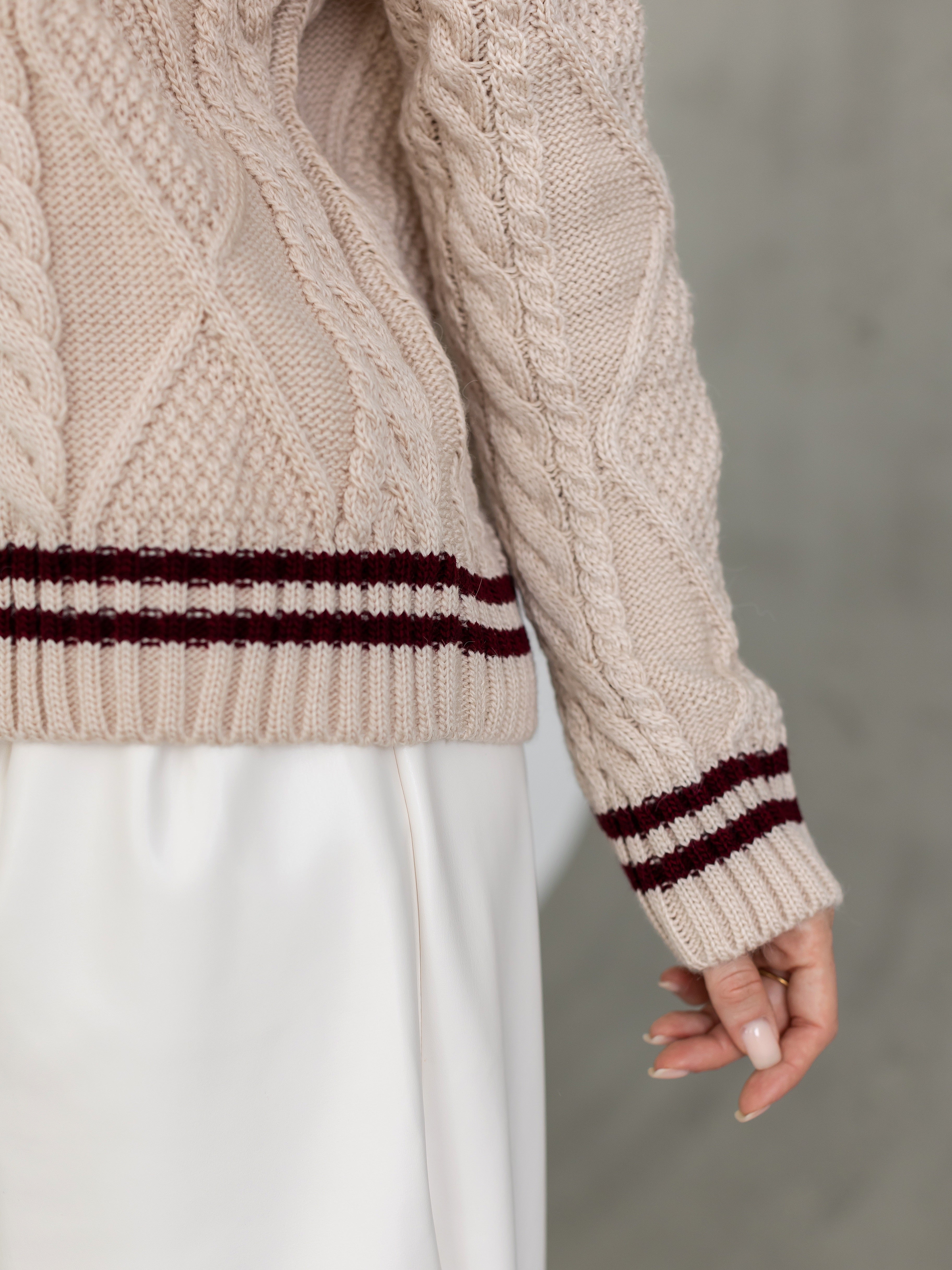 Sweater with wool beige