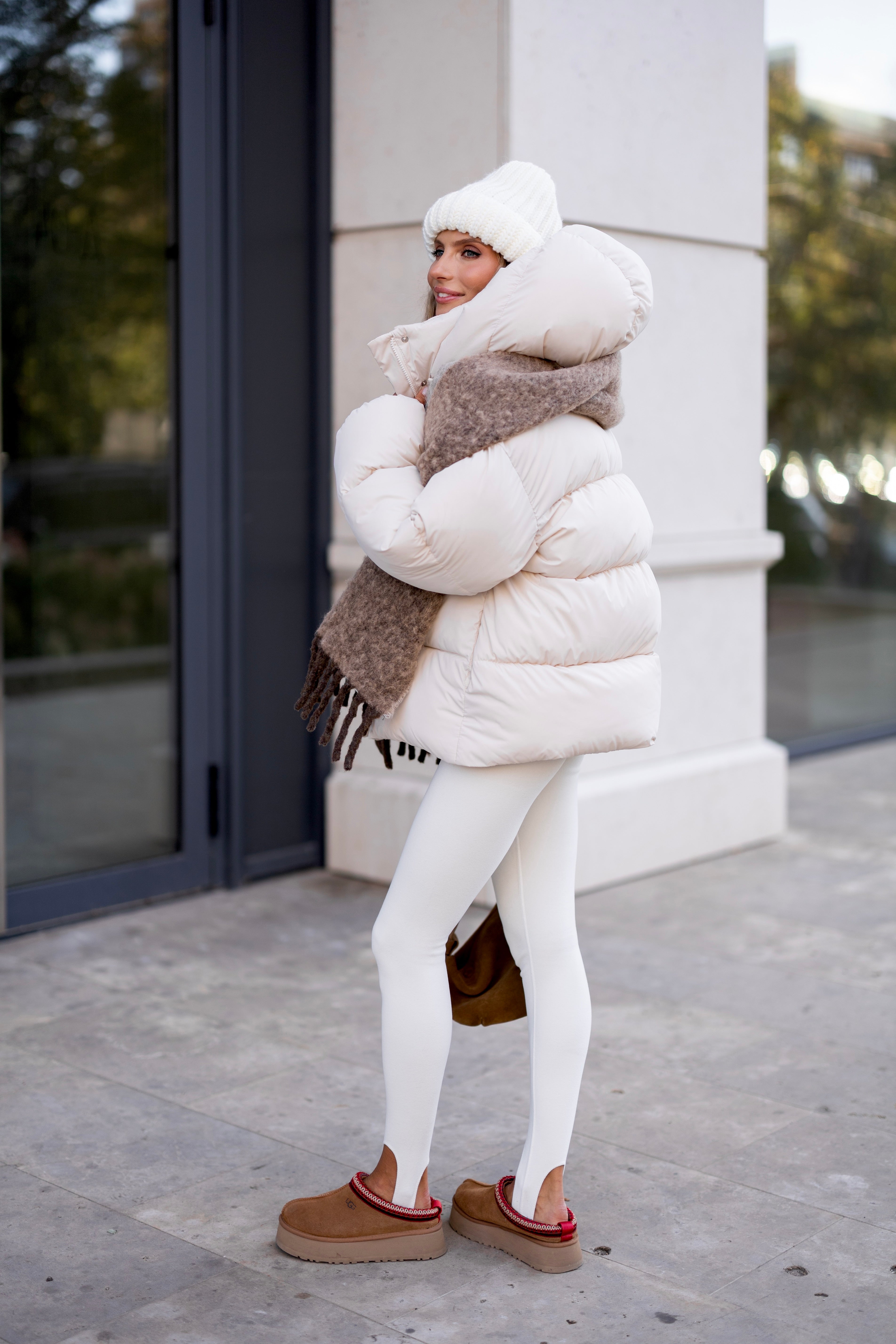 Stylish Loose-Fit Down Jacket with Removable Hood Milky