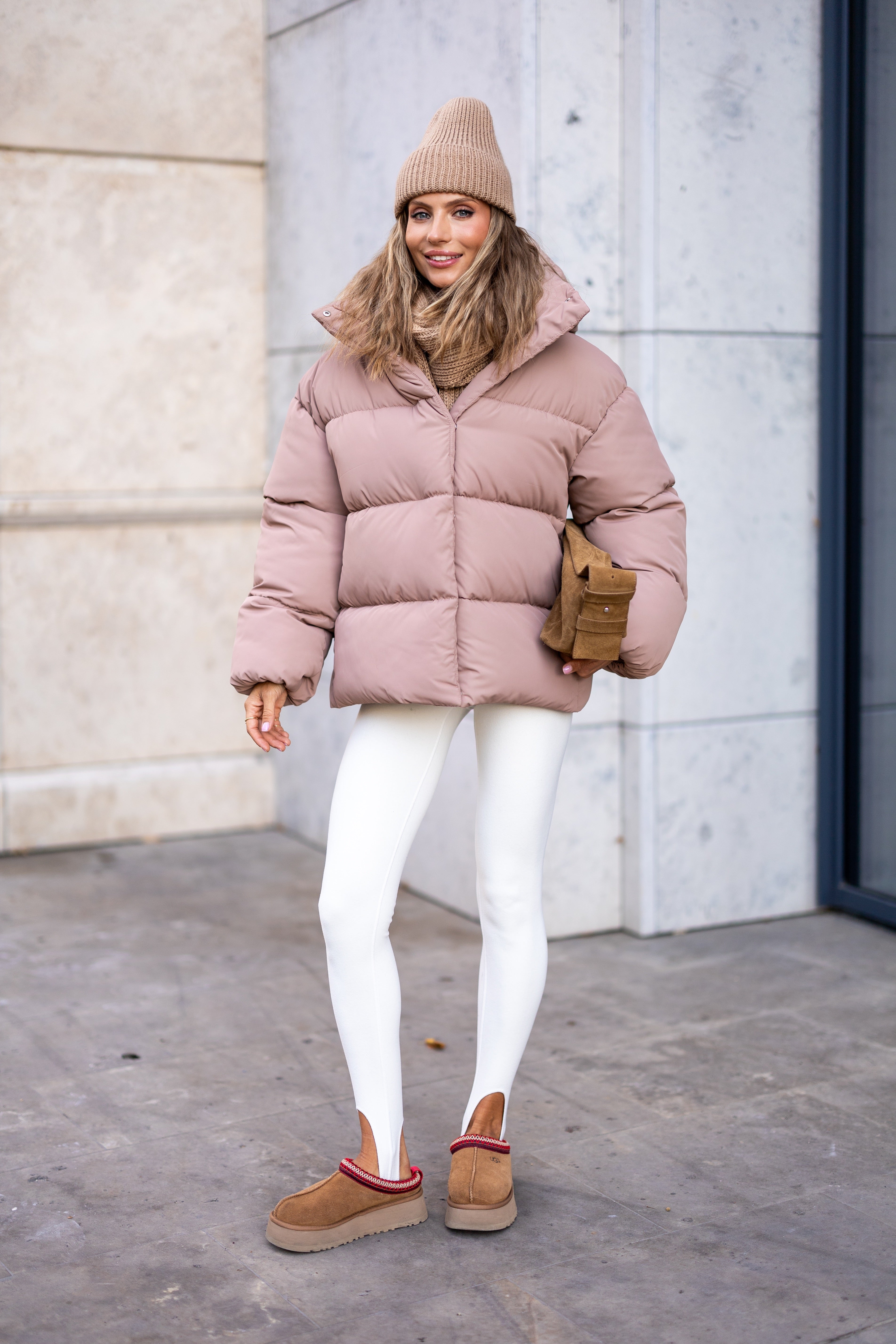 Stylish Loose-Fit Down Jacket with Removable Hood Pinky
