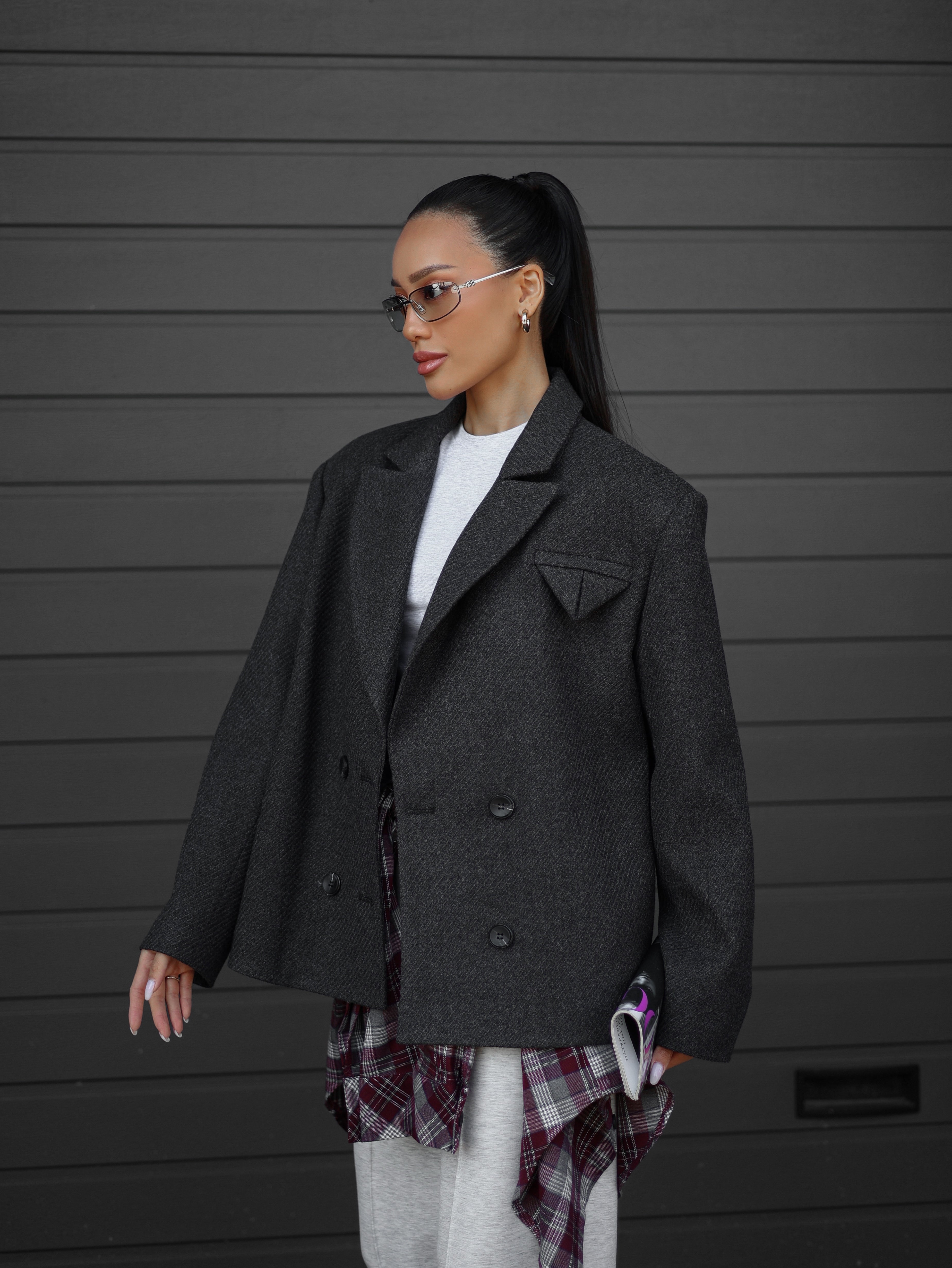 Oversized Cashmere Jacket Grey