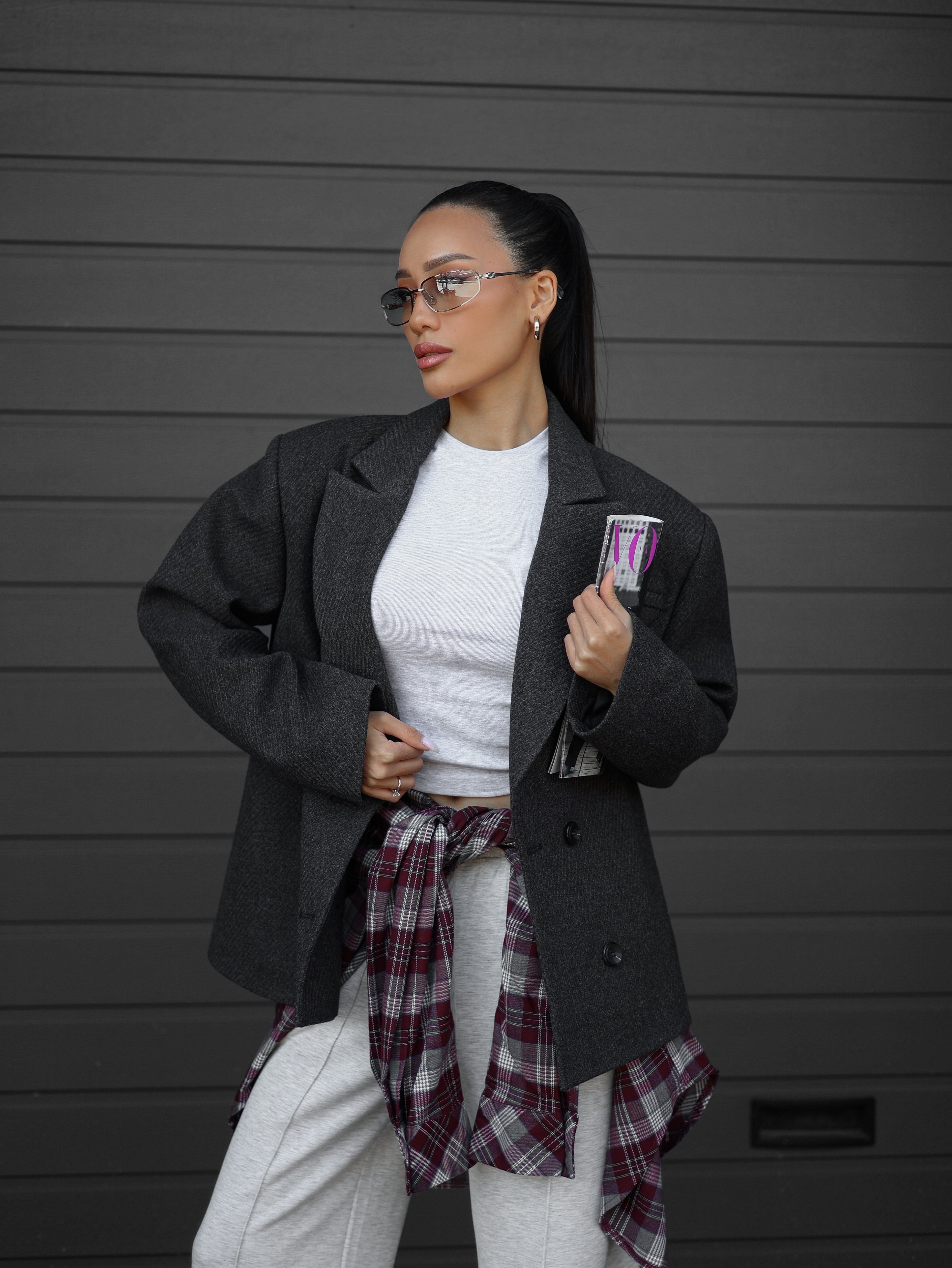 Oversized Cashmere Jacket Grey
