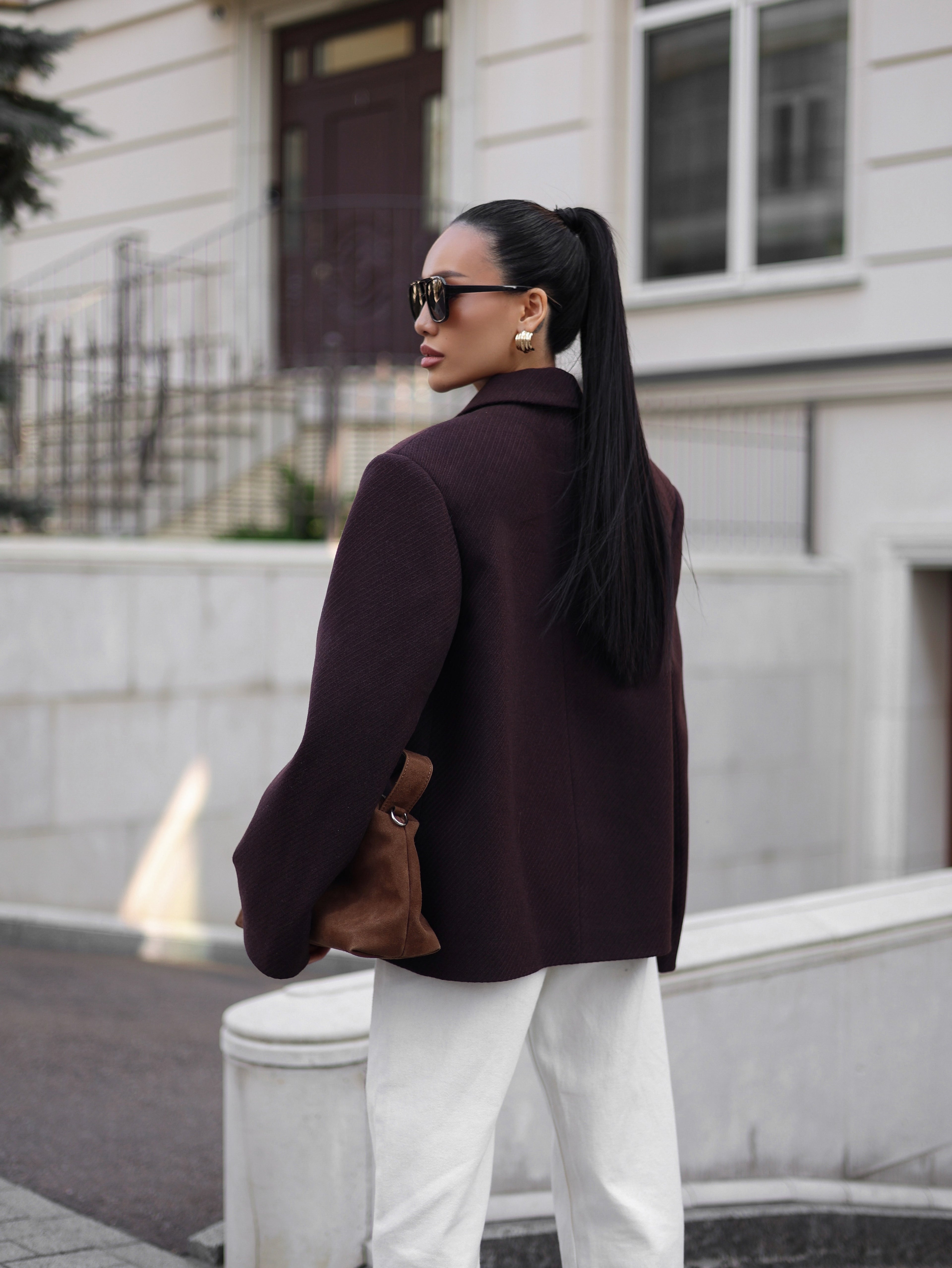 Oversized Cashmere Jacket Chocolate