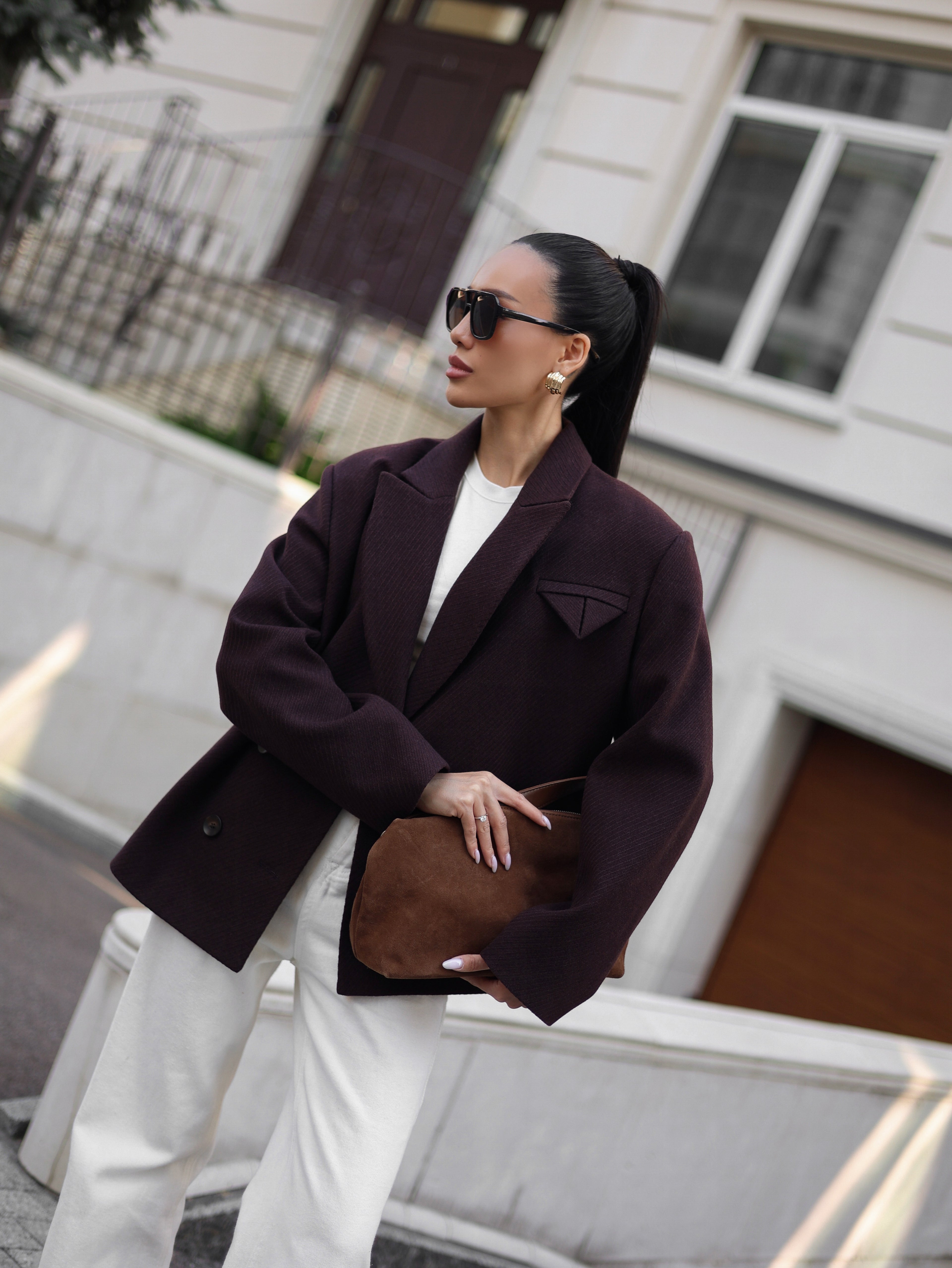Oversized Cashmere Jacket Chocolate