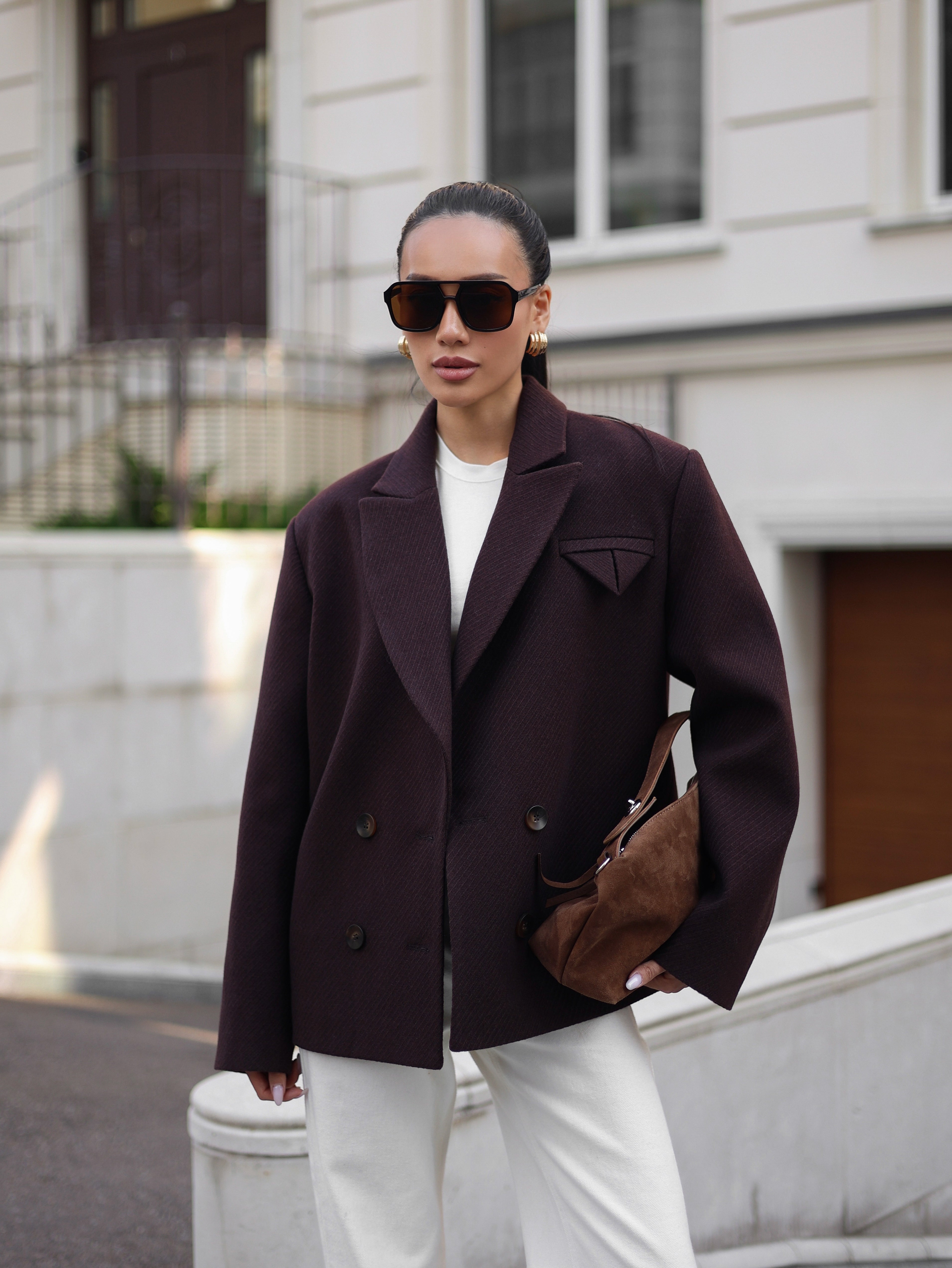 Oversized Cashmere Jacket Chocolate