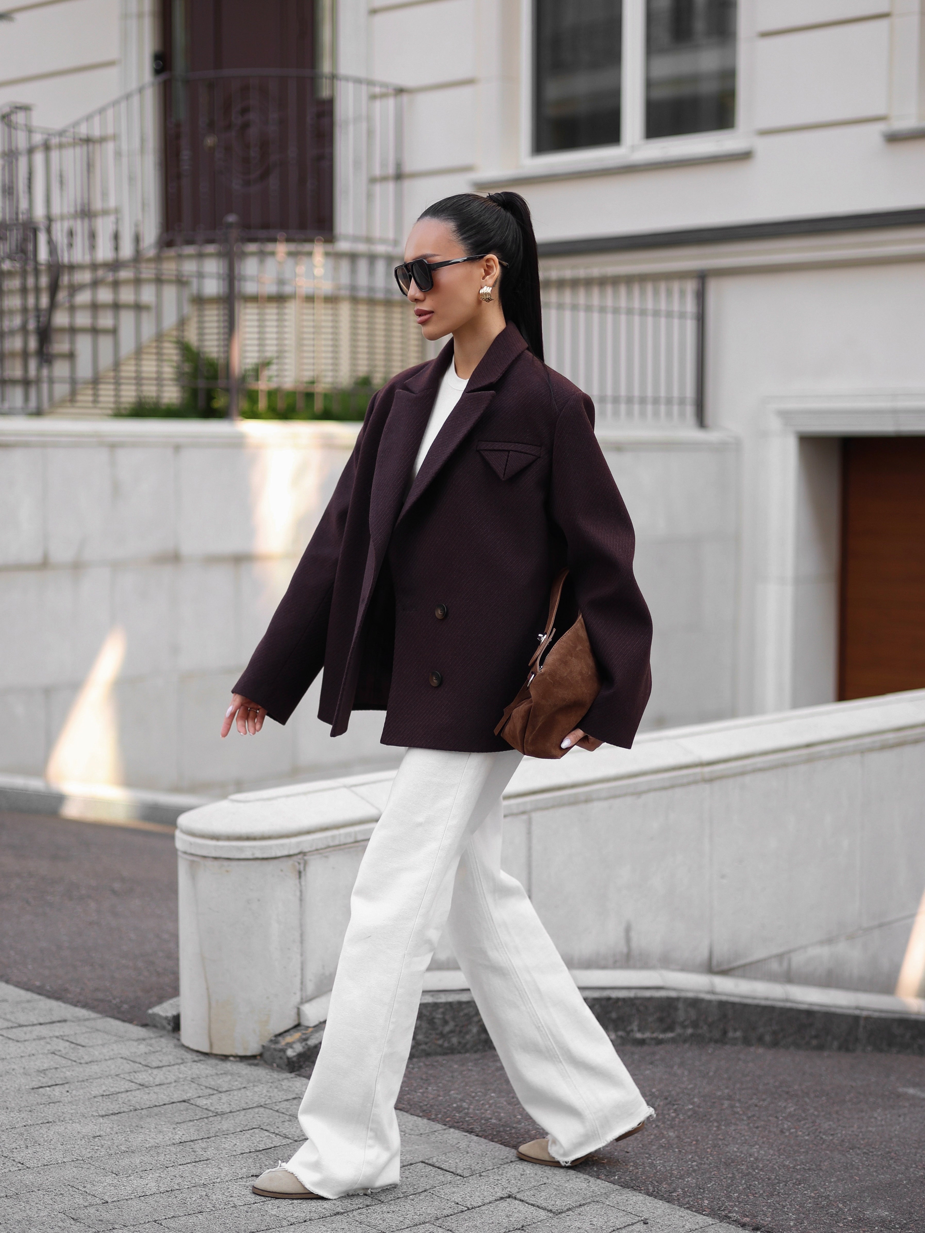 Oversized Cashmere Jacket Chocolate