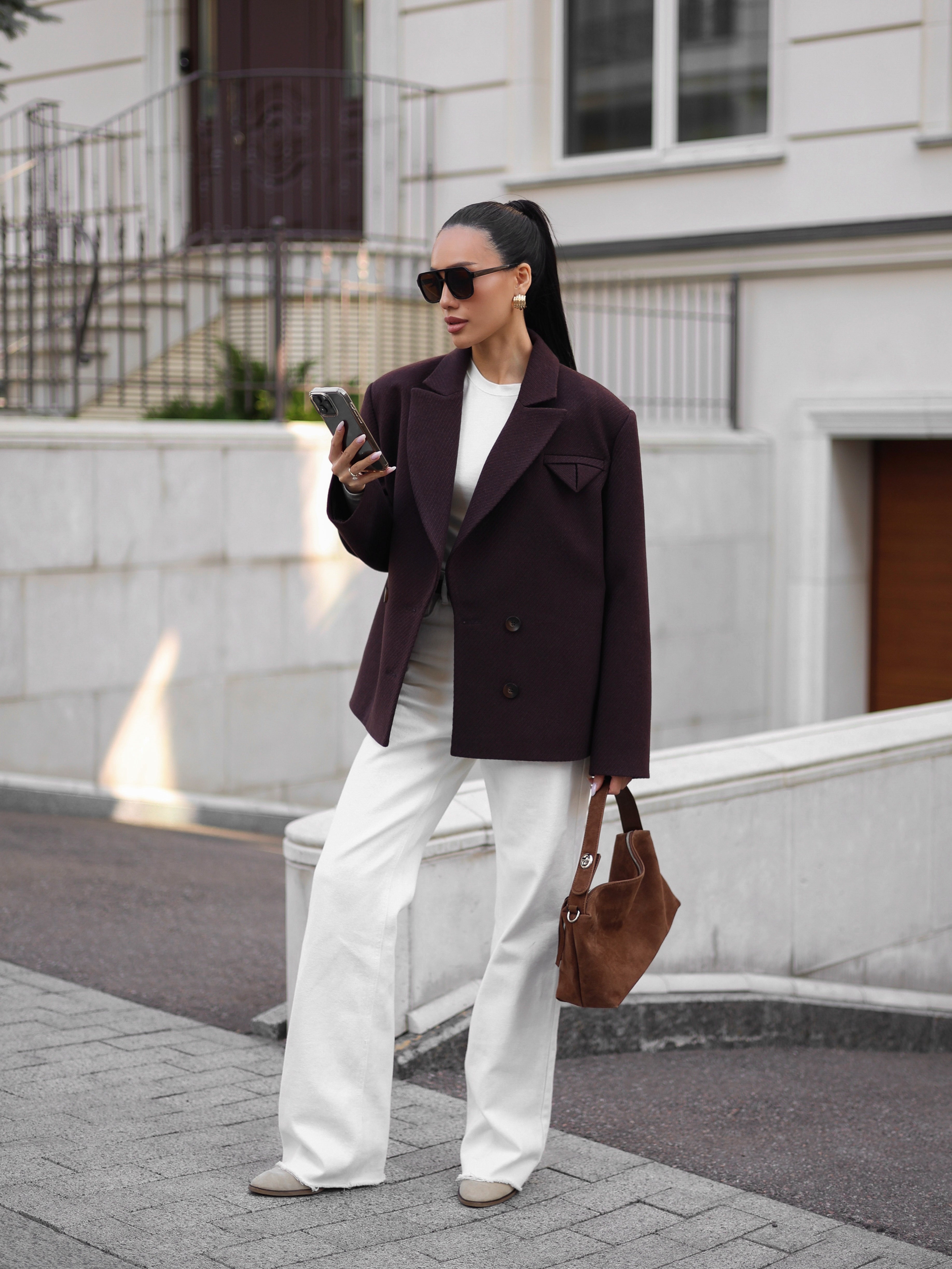 Oversized Cashmere Jacket Chocolate