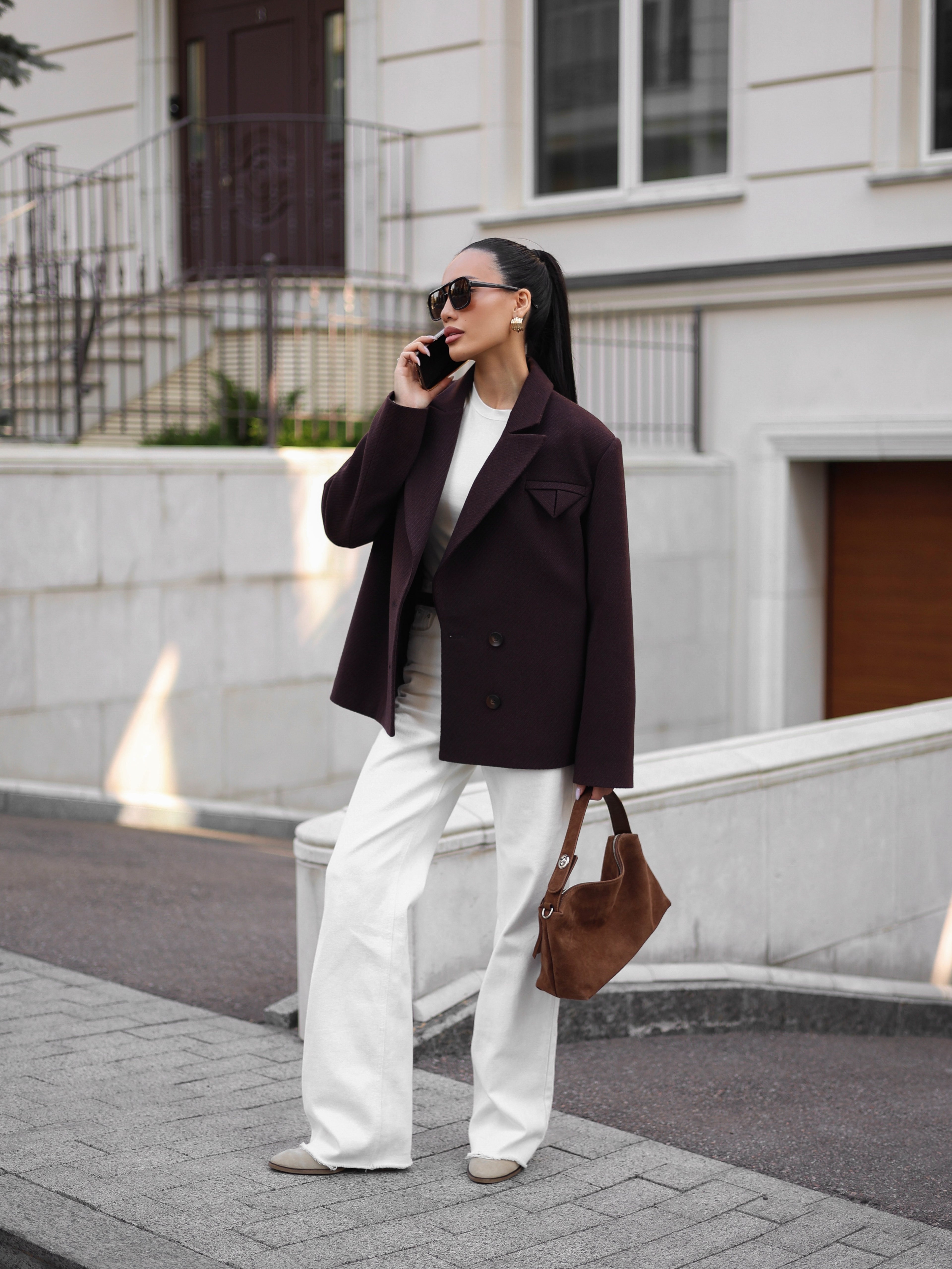 Oversized Cashmere Jacket Chocolate