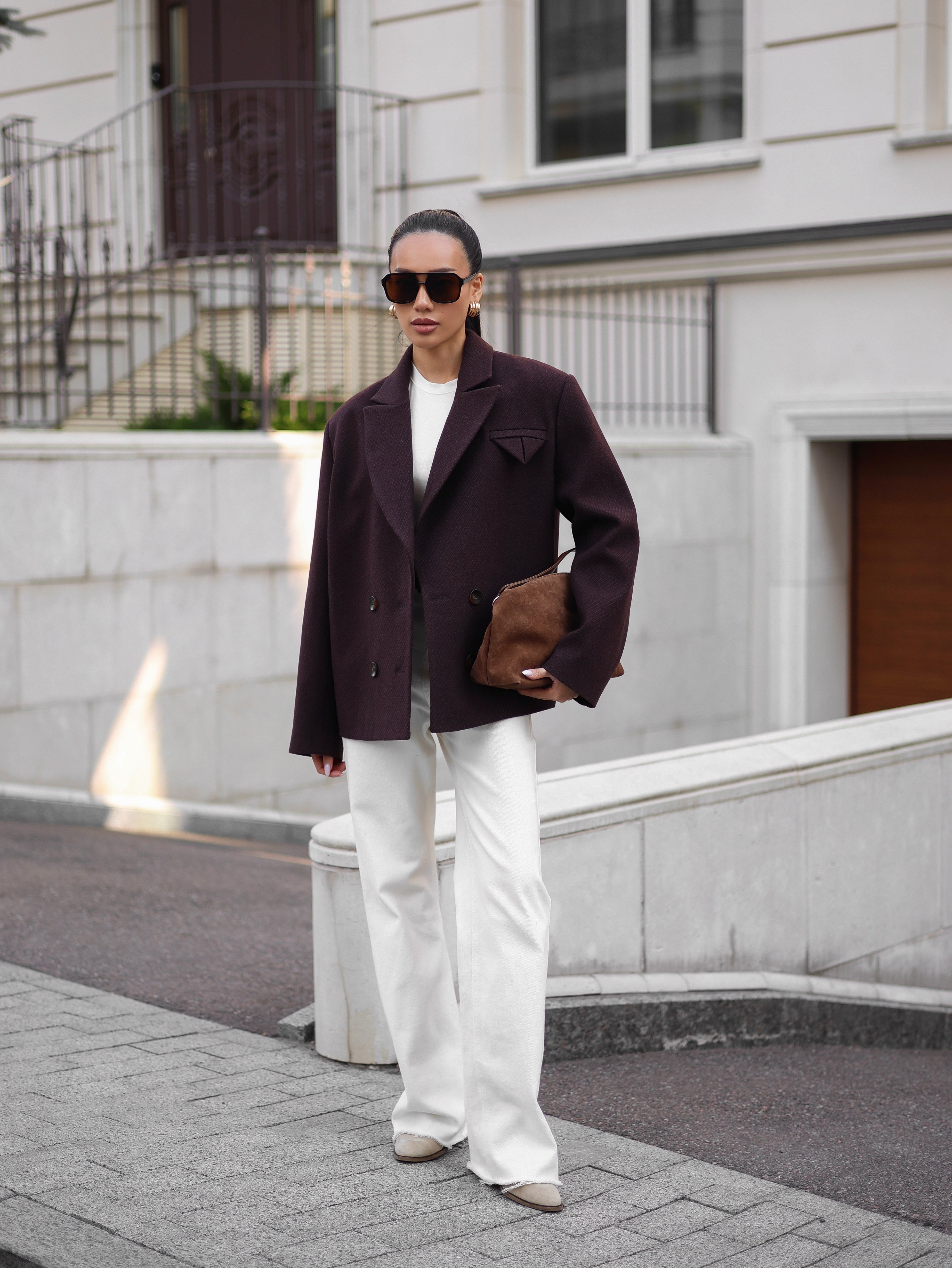 Oversized Cashmere Jacket Chocolate