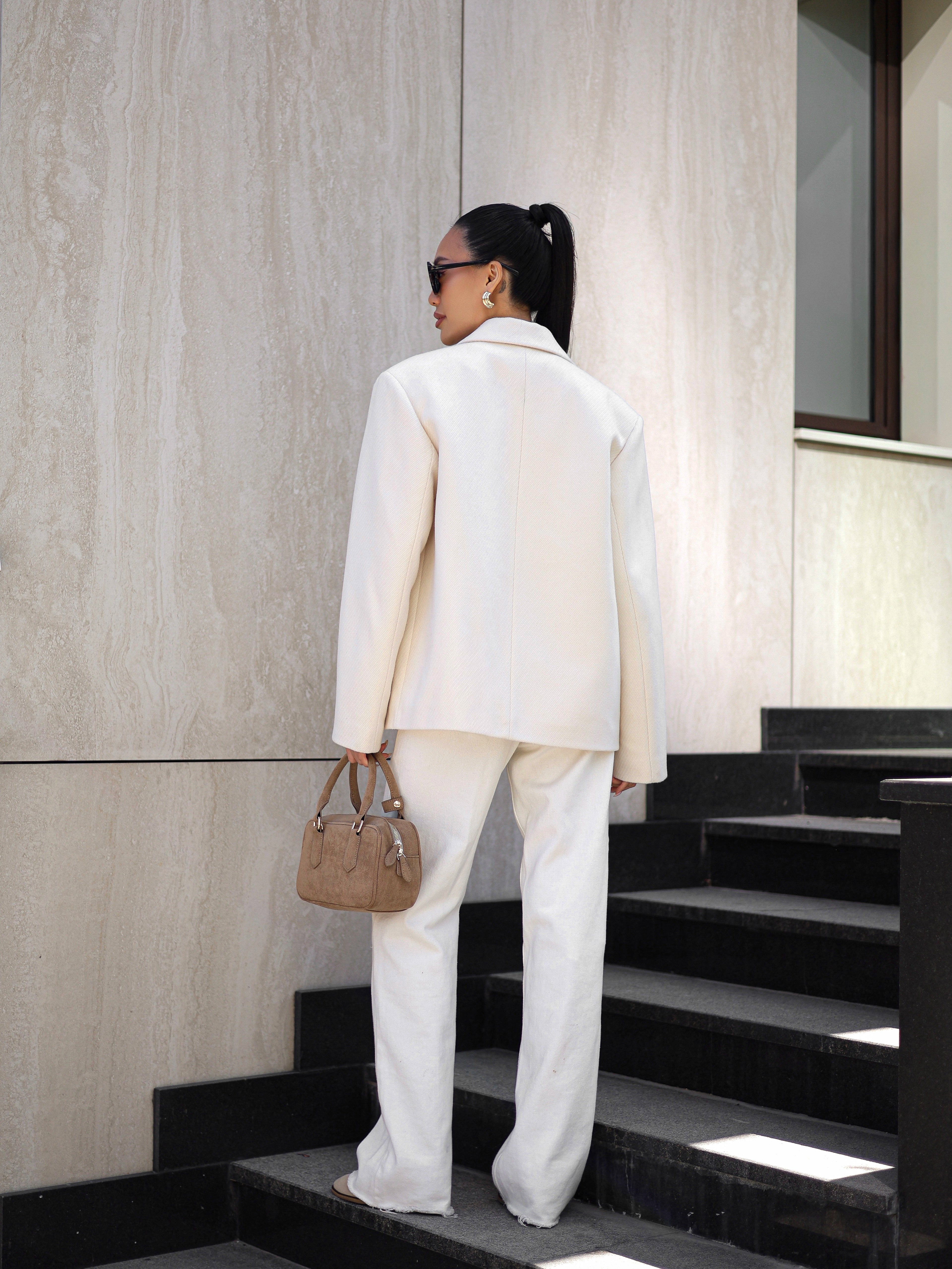 Oversized Cashmere Jacket Milky