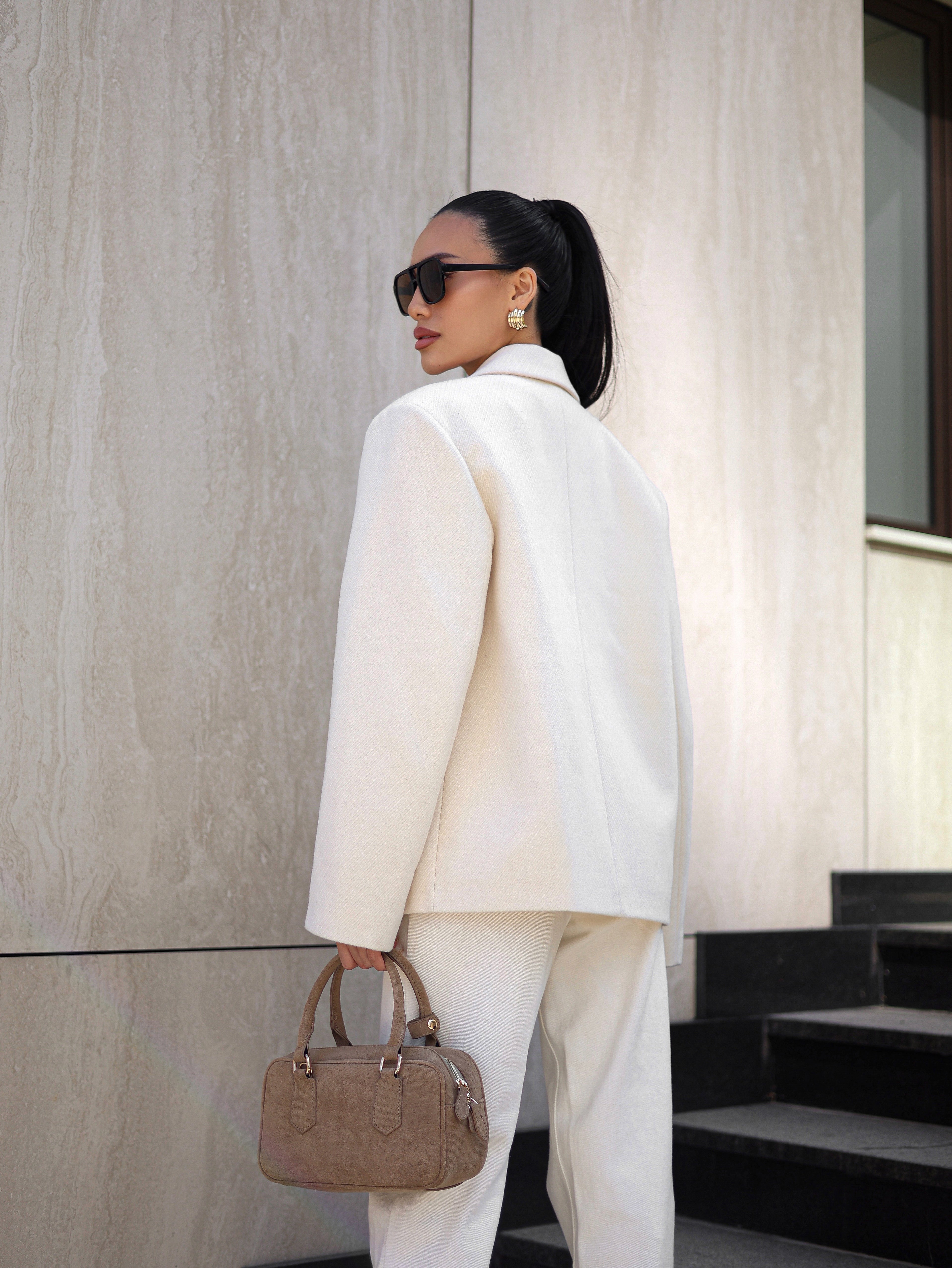 Oversized Cashmere Jacket Milky