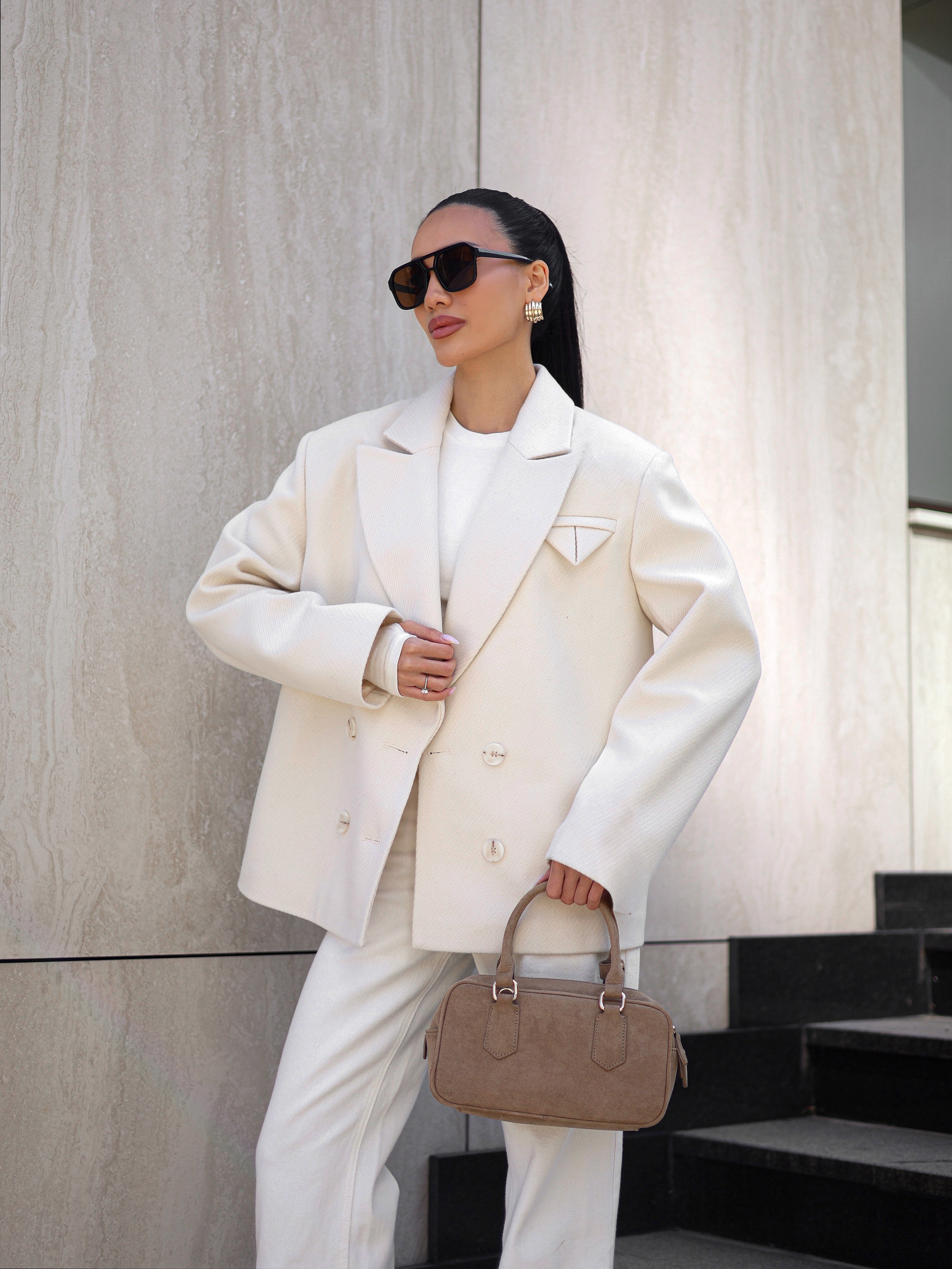 Oversized Cashmere Jacket Milky