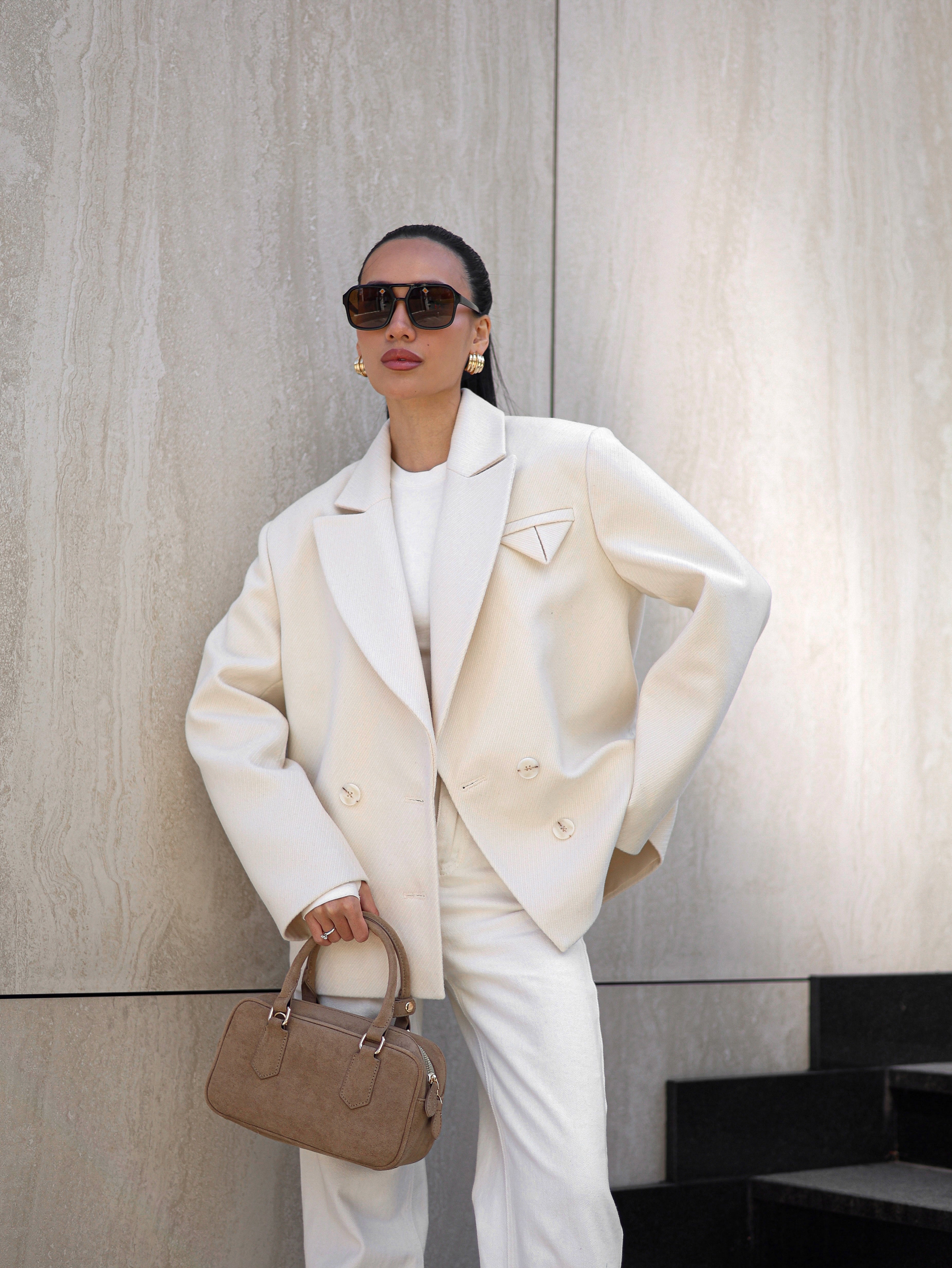 Oversized Cashmere Jacket Milky