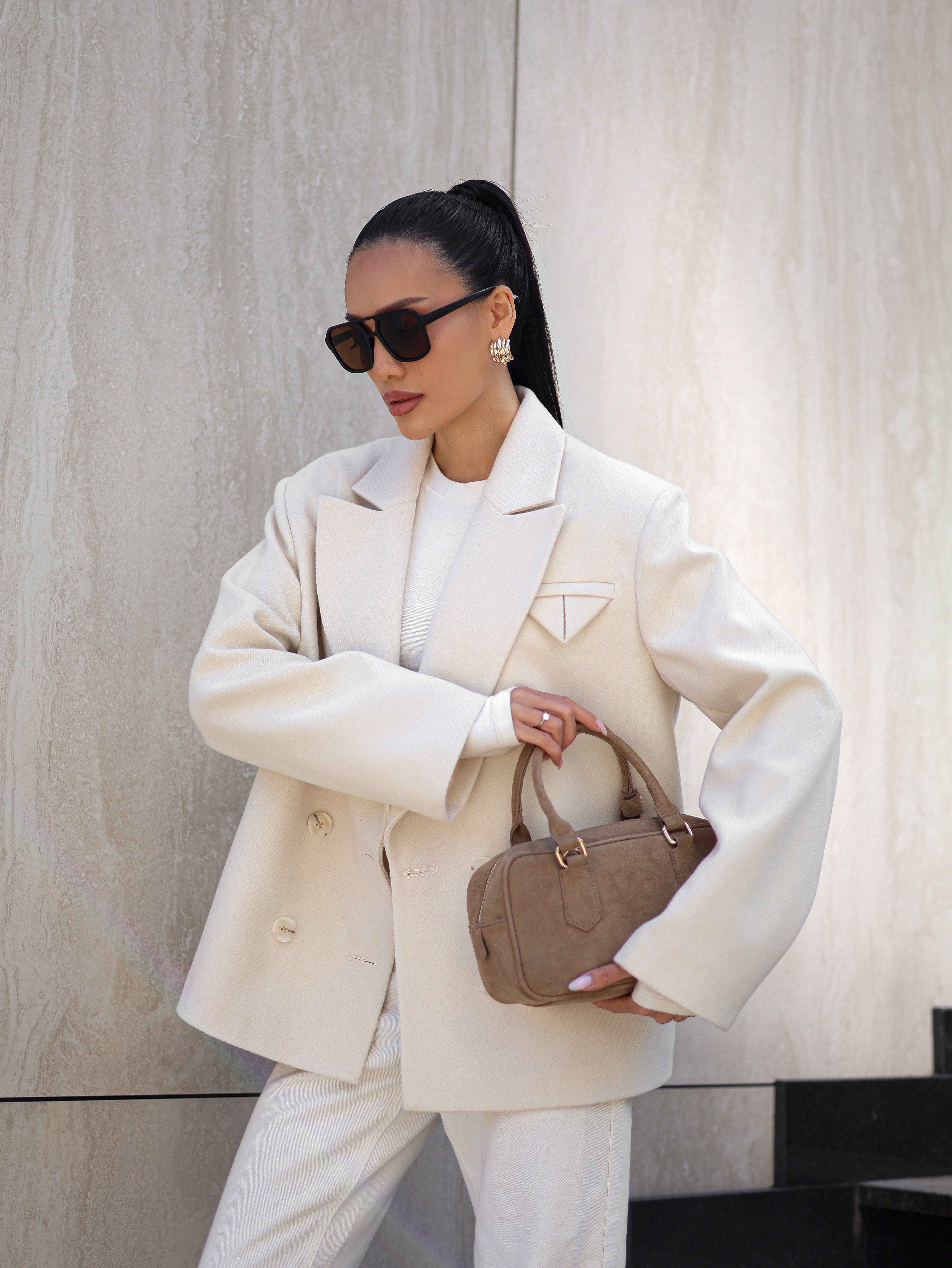 Oversized Cashmere Jacket Milky