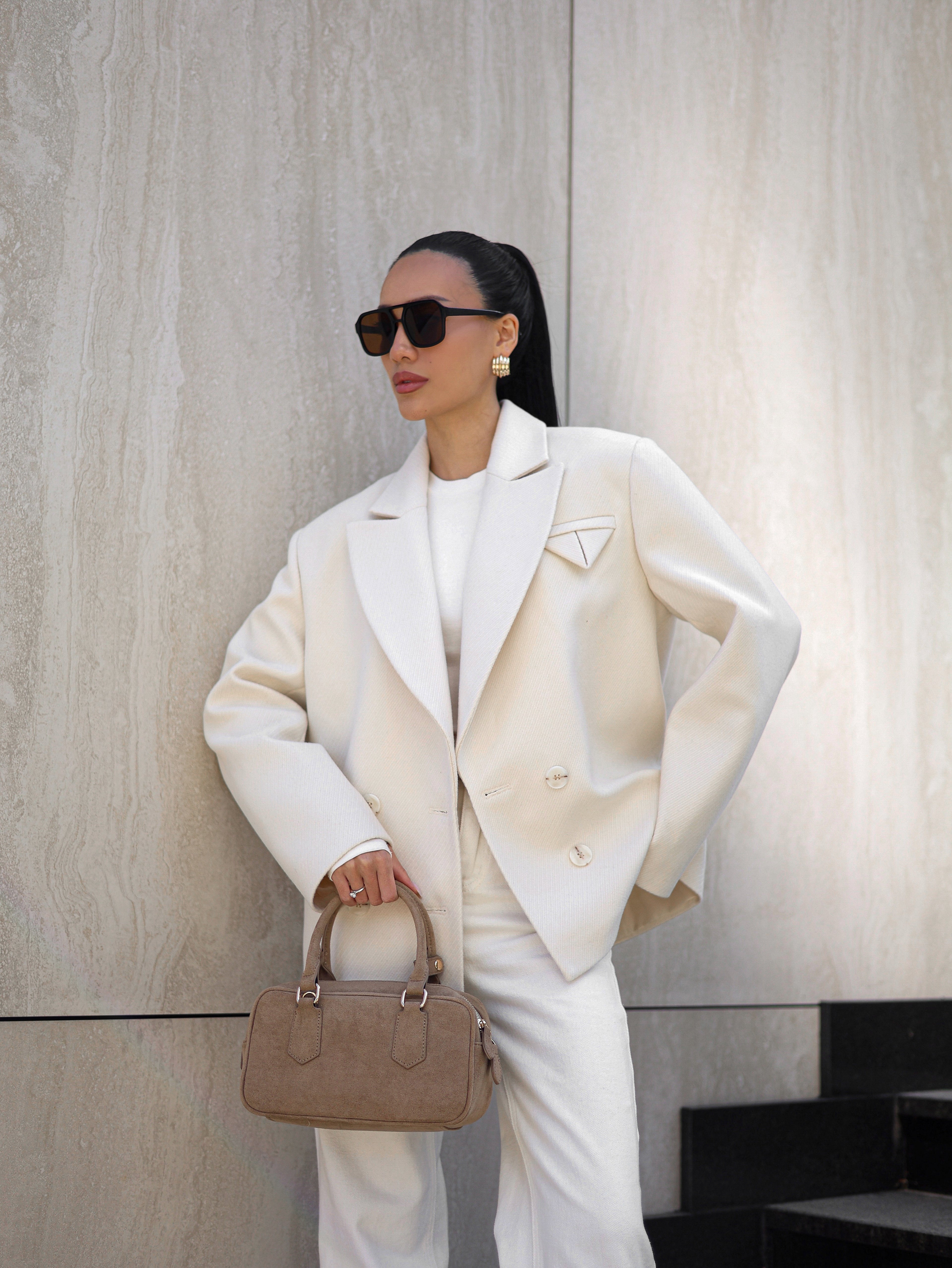 Oversized Cashmere Jacket Milky