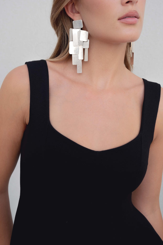 Black Peplum Top with Straps