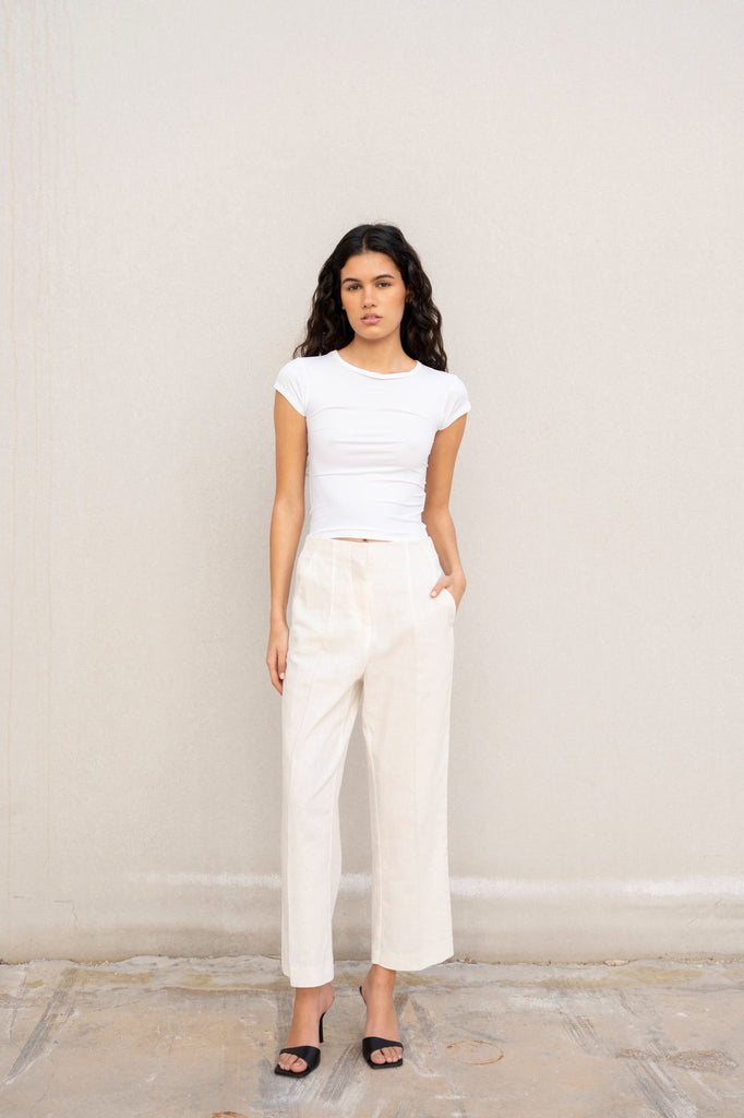 Linen Trousers — Natural Crudo