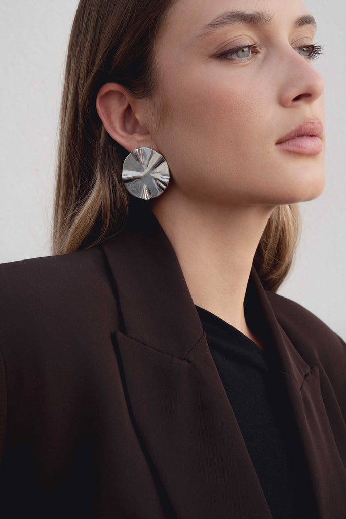 Oversized Double‑Breasted Blazer with Shoulder Pads