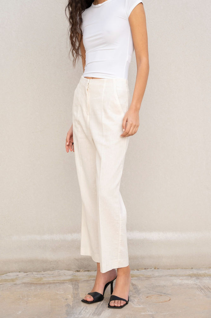 Linen Trousers — Natural Crudo