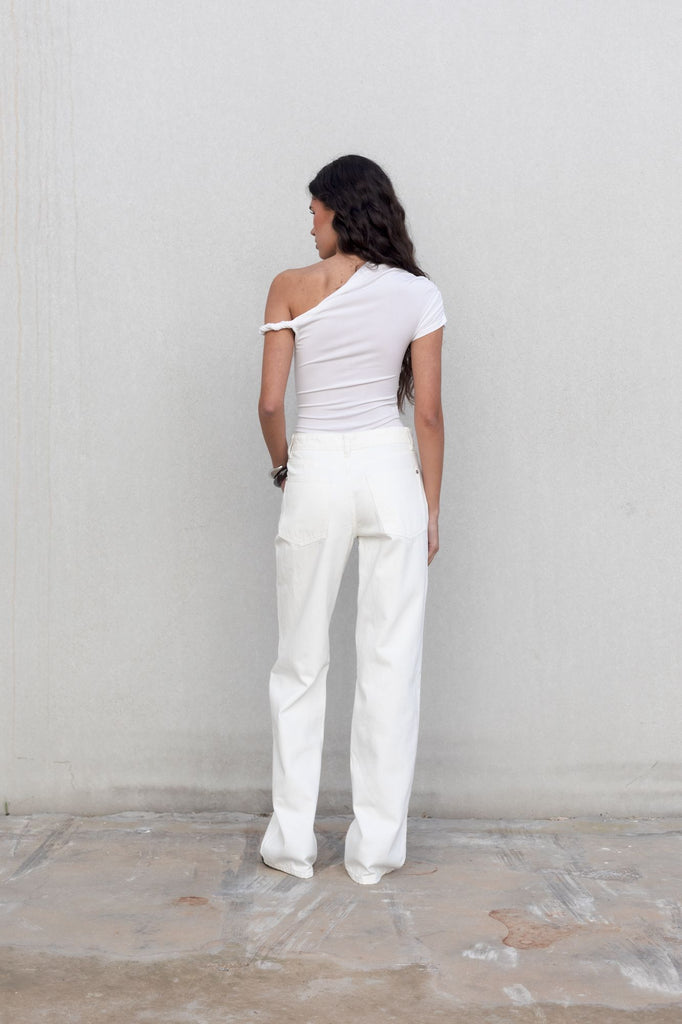 Wide Leg Jeans in White