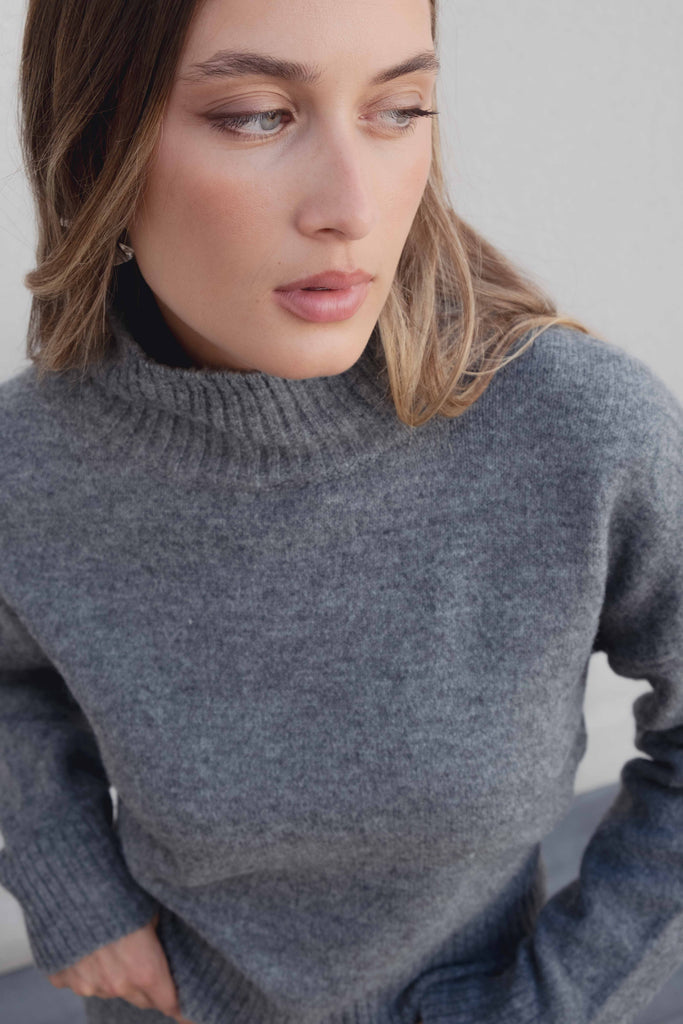 Oversized High-Neck Sweater
