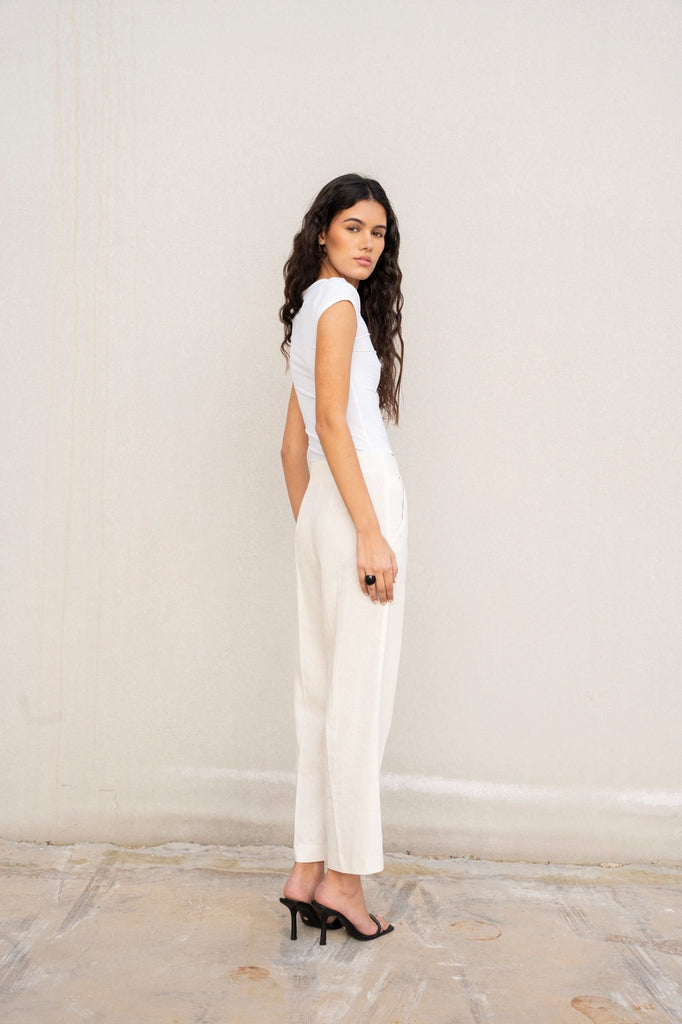 Linen Trousers — Natural Crudo