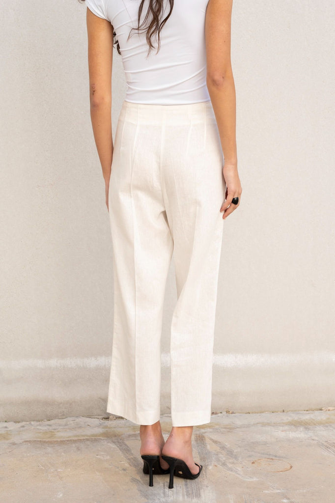 Linen Trousers — Natural Crudo