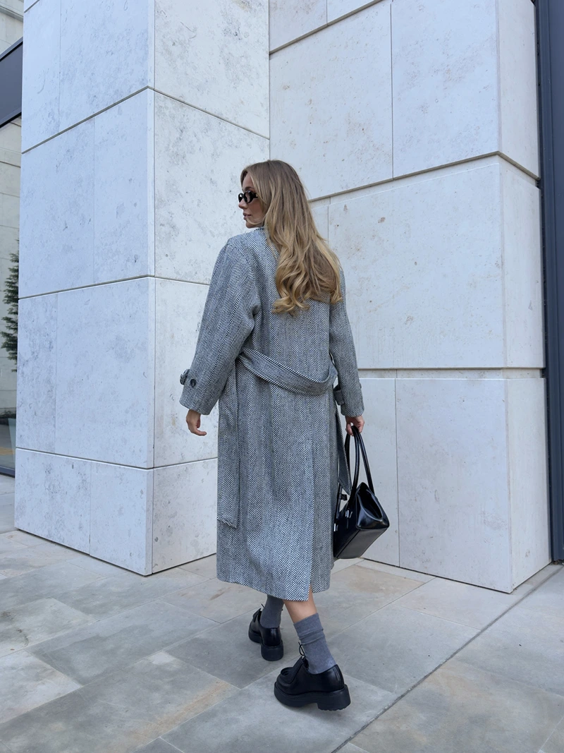 PREMIUM QUALITY Wool-Blend Coat light grey