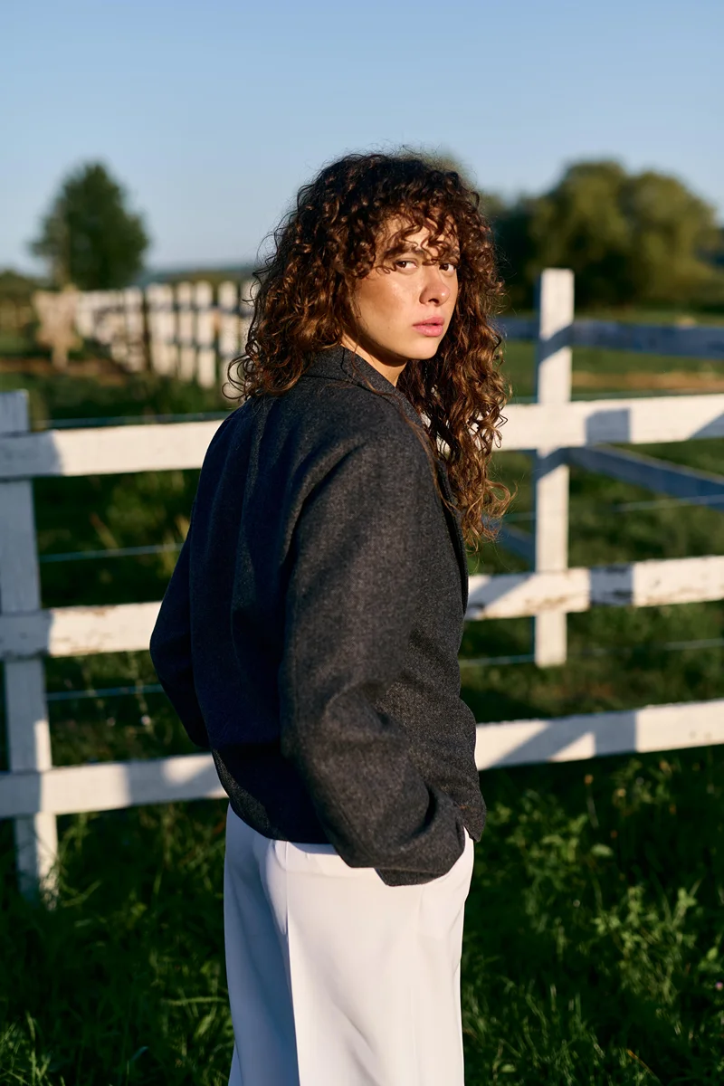 PREMIUM QUALITY cropped jacket grey