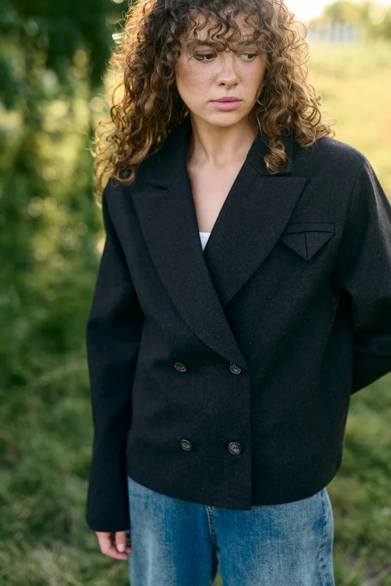 PREMIUM QUALITY cropped jacket black