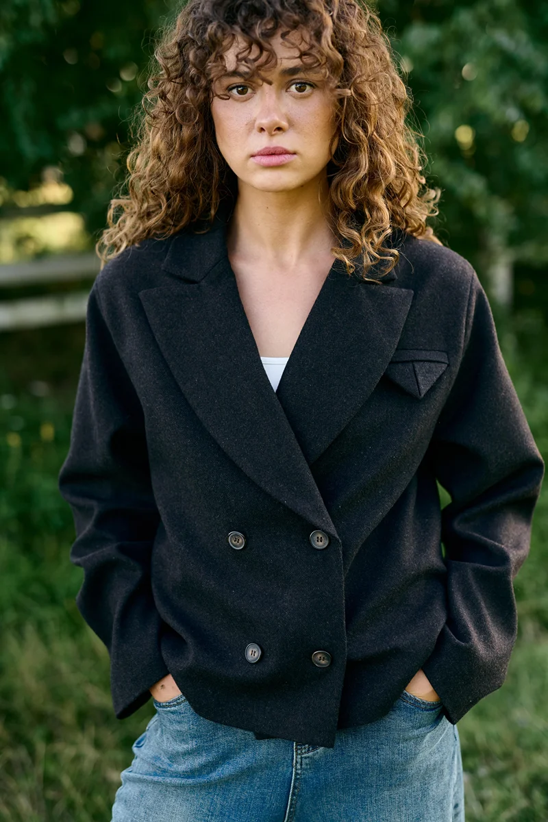 PREMIUM QUALITY cropped jacket black
