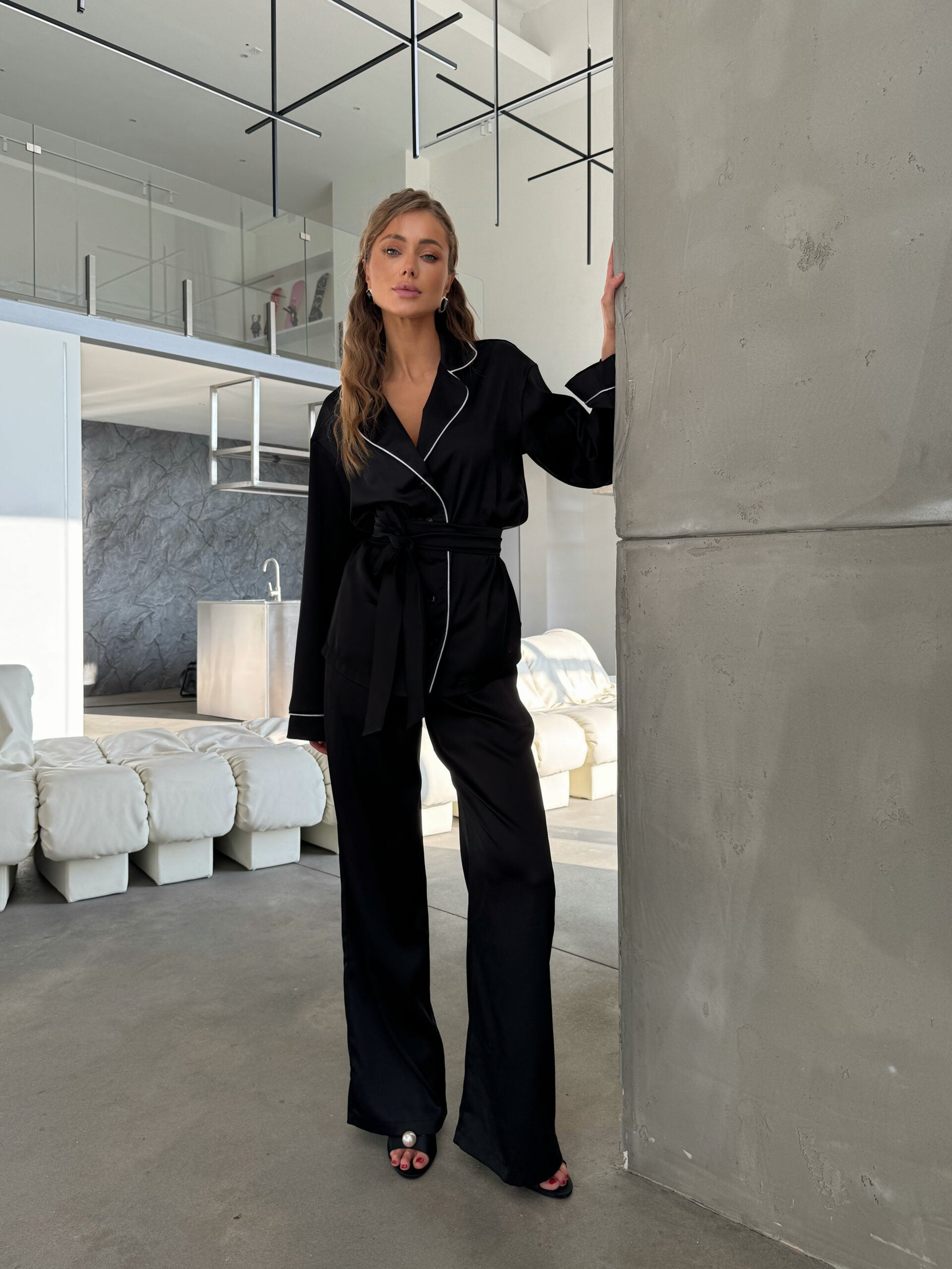 Black Silk Suit