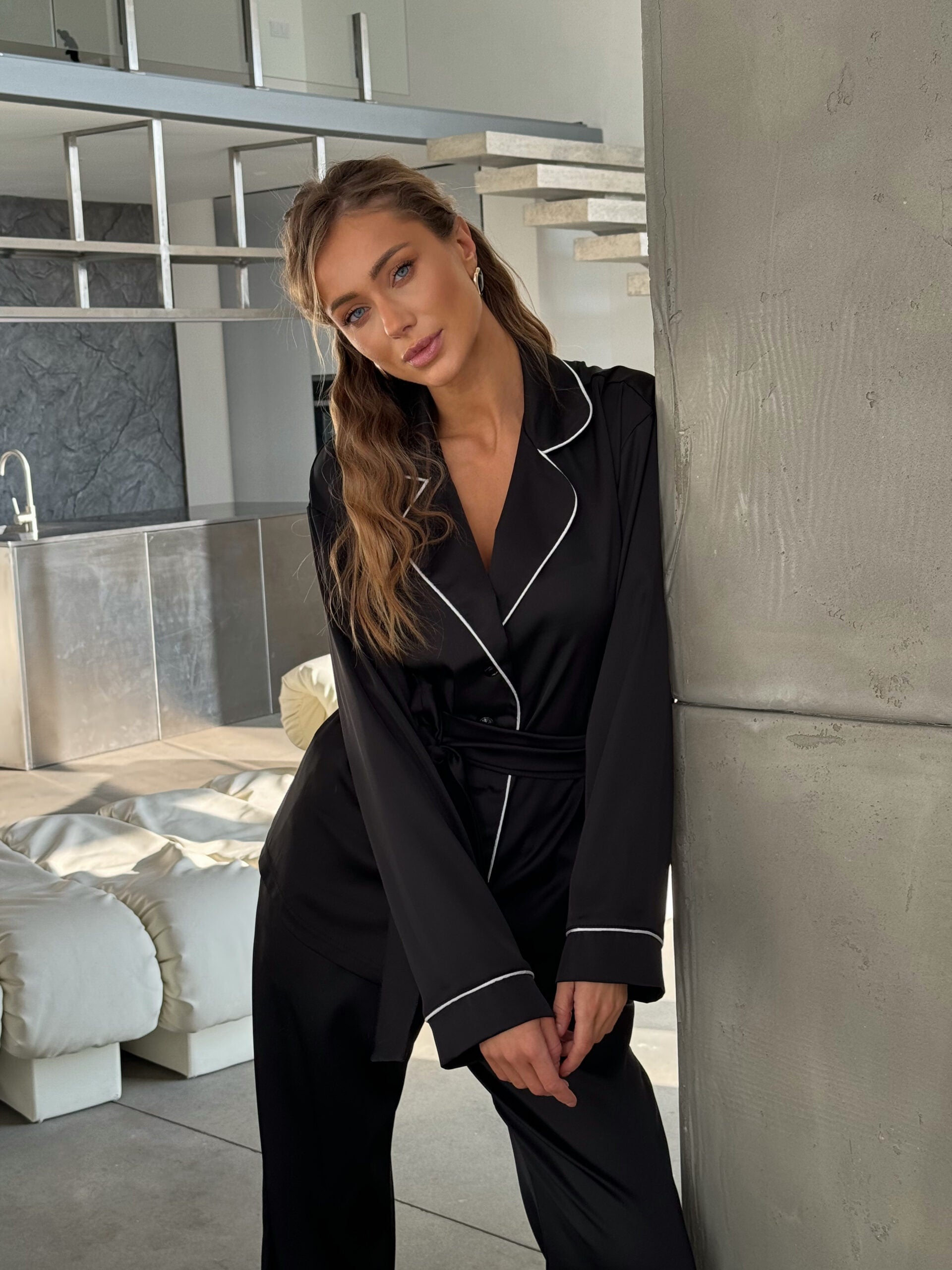 Black Silk Suit