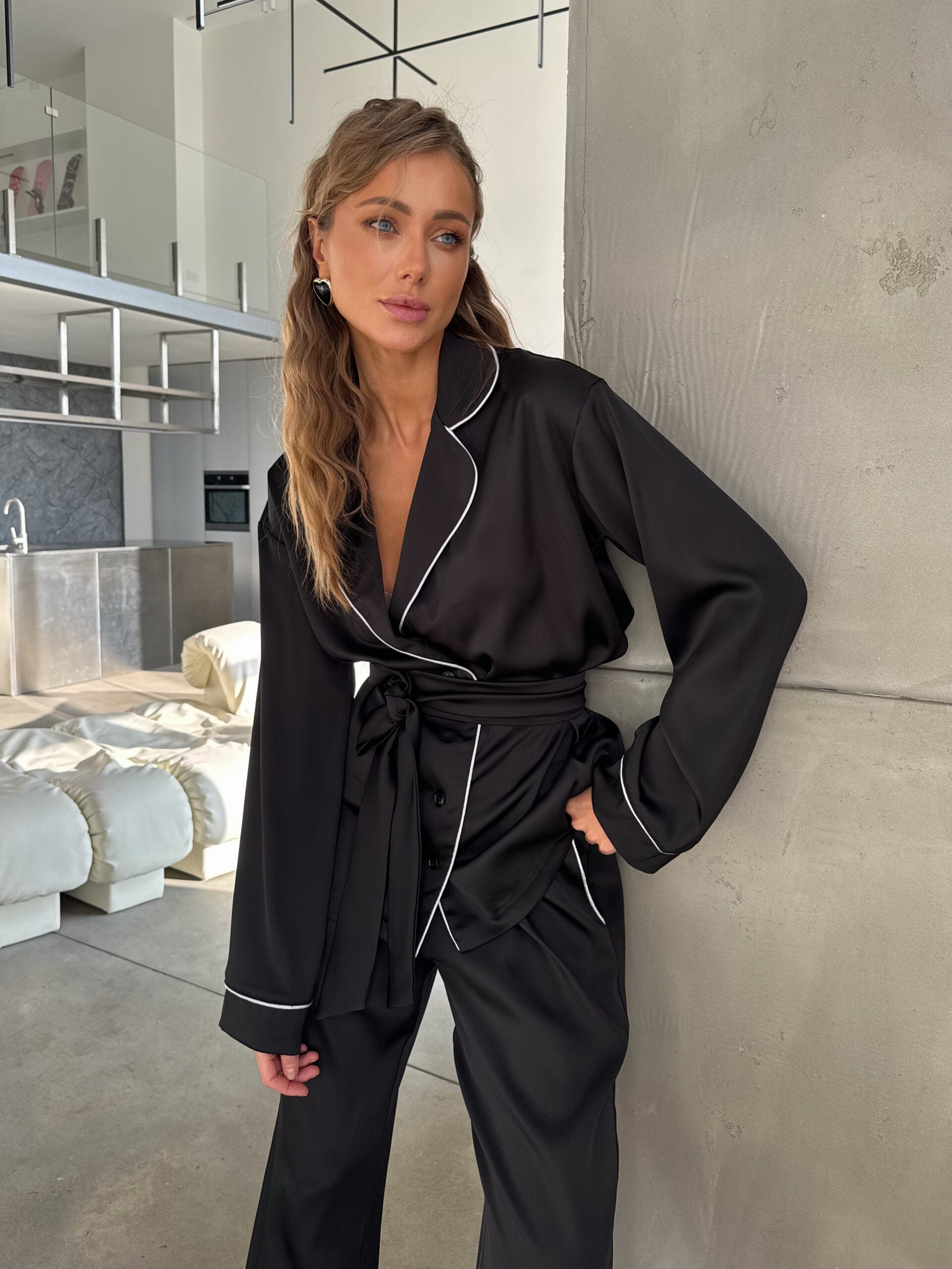 Black Silk Suit